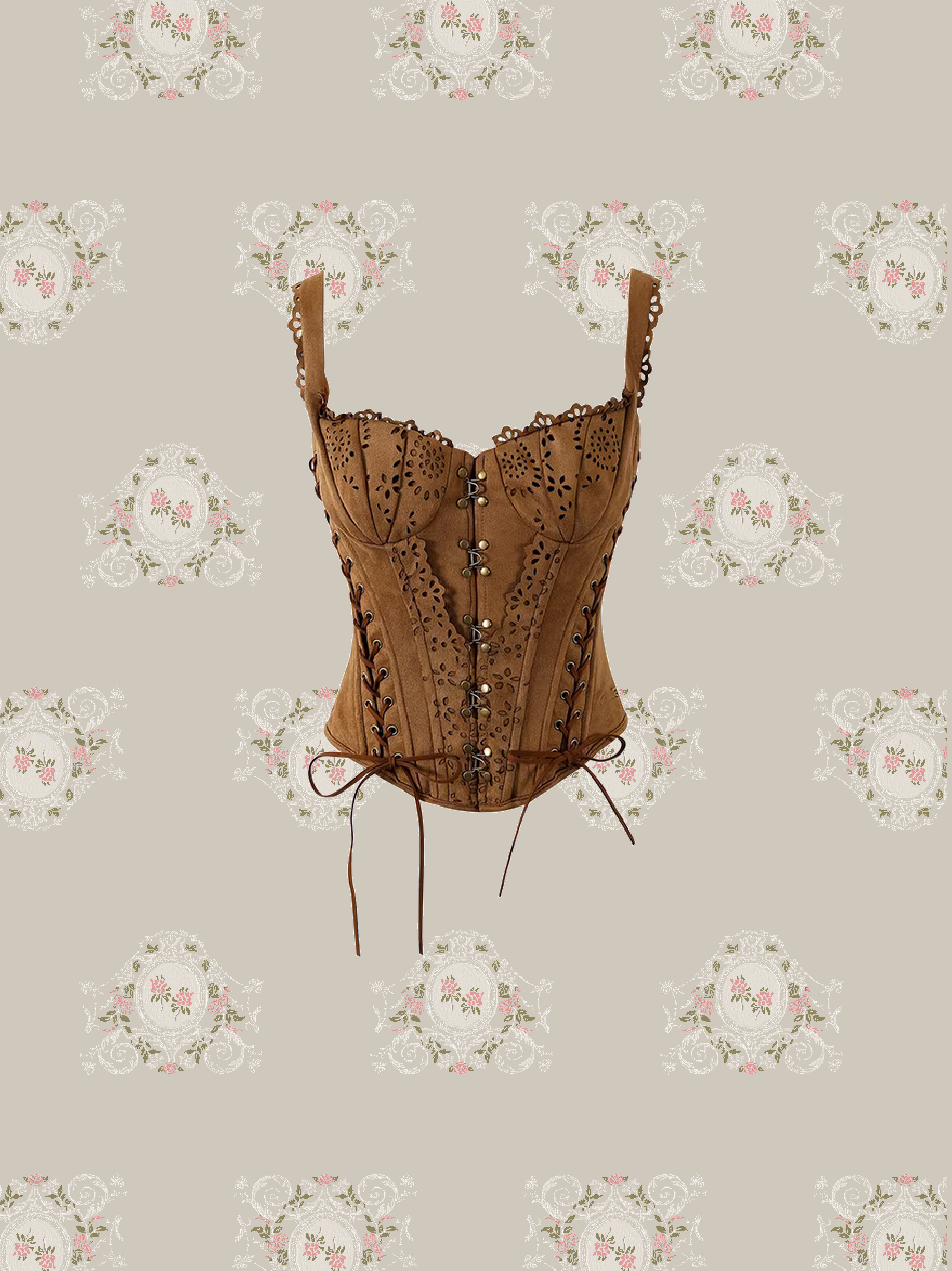 Velour Cutout Corset Set Up/ベロアカットアウトコルセットセットアップ