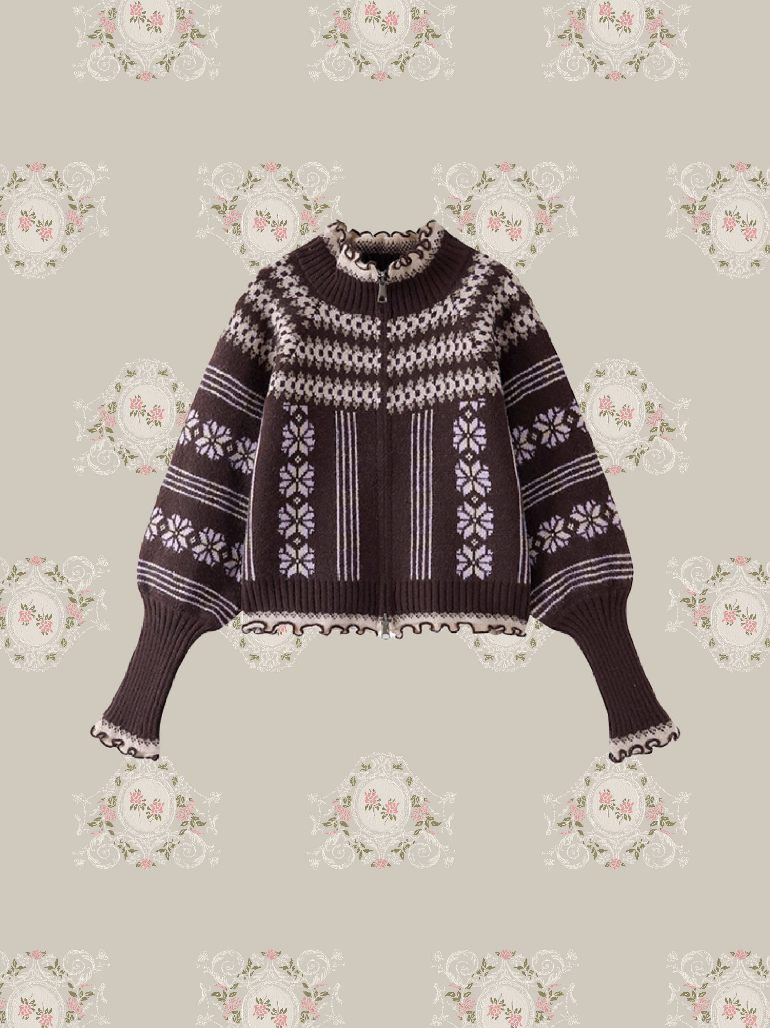 Jacquard Cardigan With Head Piece/ヘッドドレス付きジャカードカーディガン