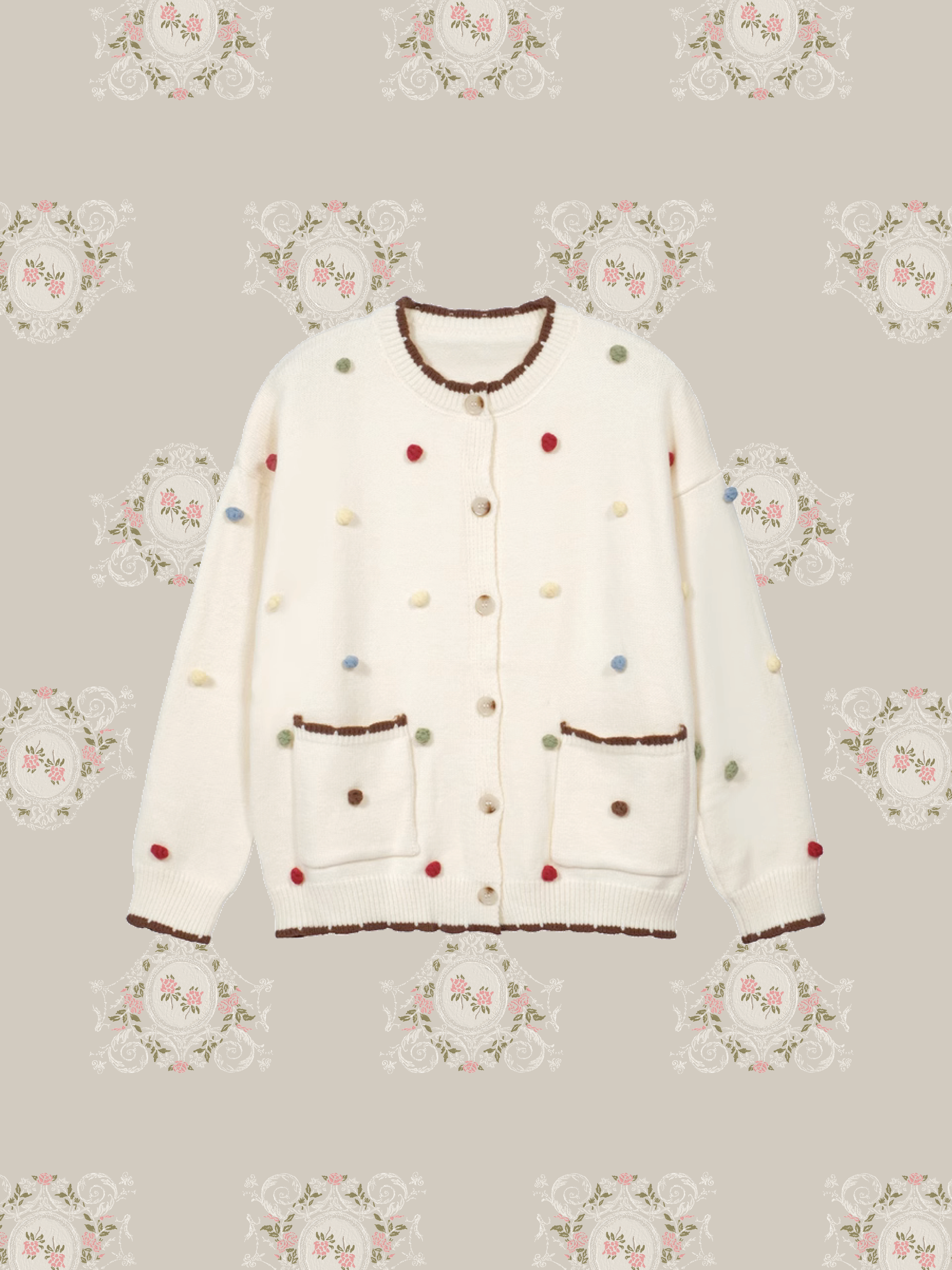 Colored Dots Embossed Cardigan カラードットエンボスカーディガン