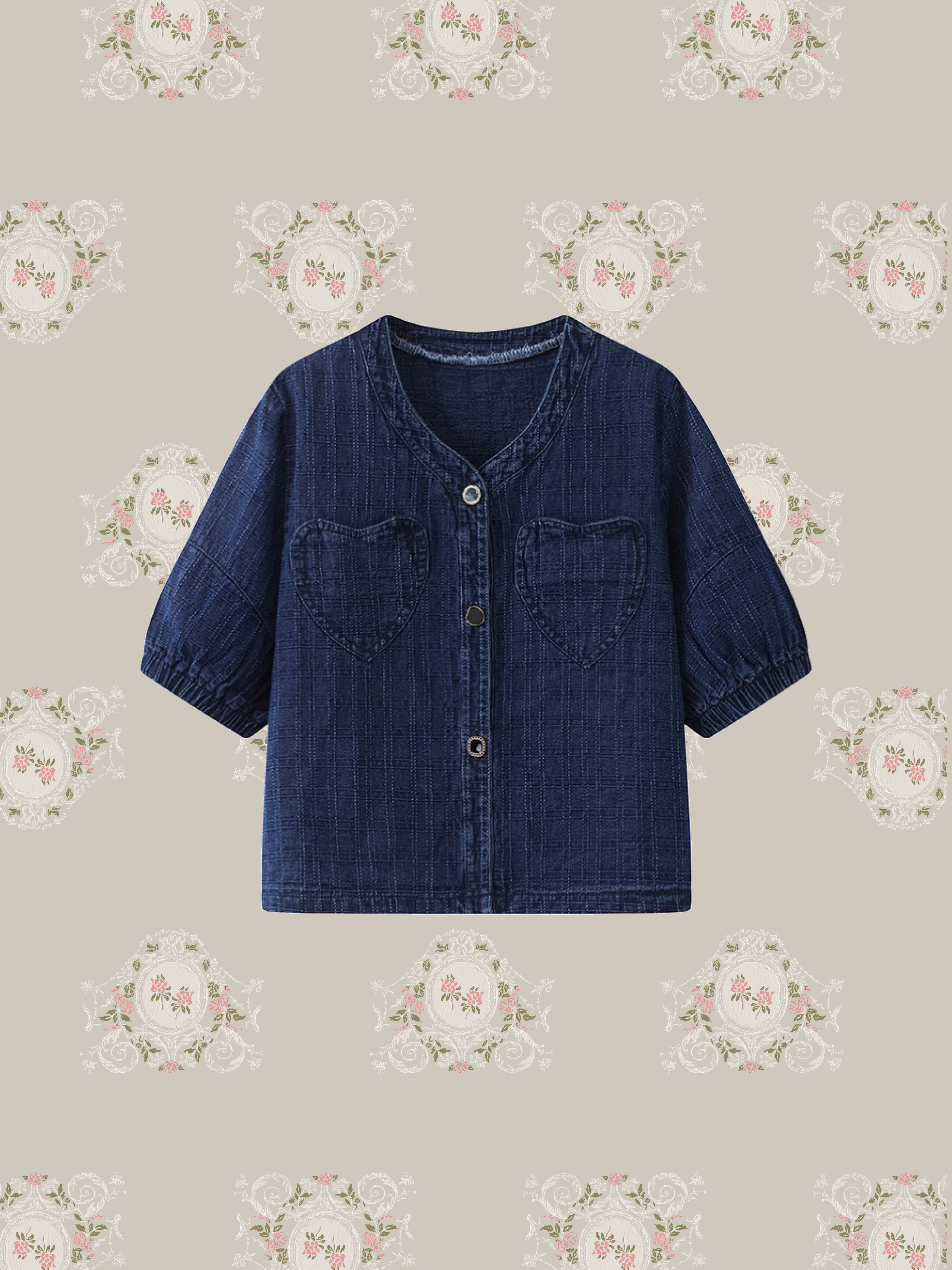 Heart Pocket Denim Pants Set Up/ハートポケットデニムセットアップ