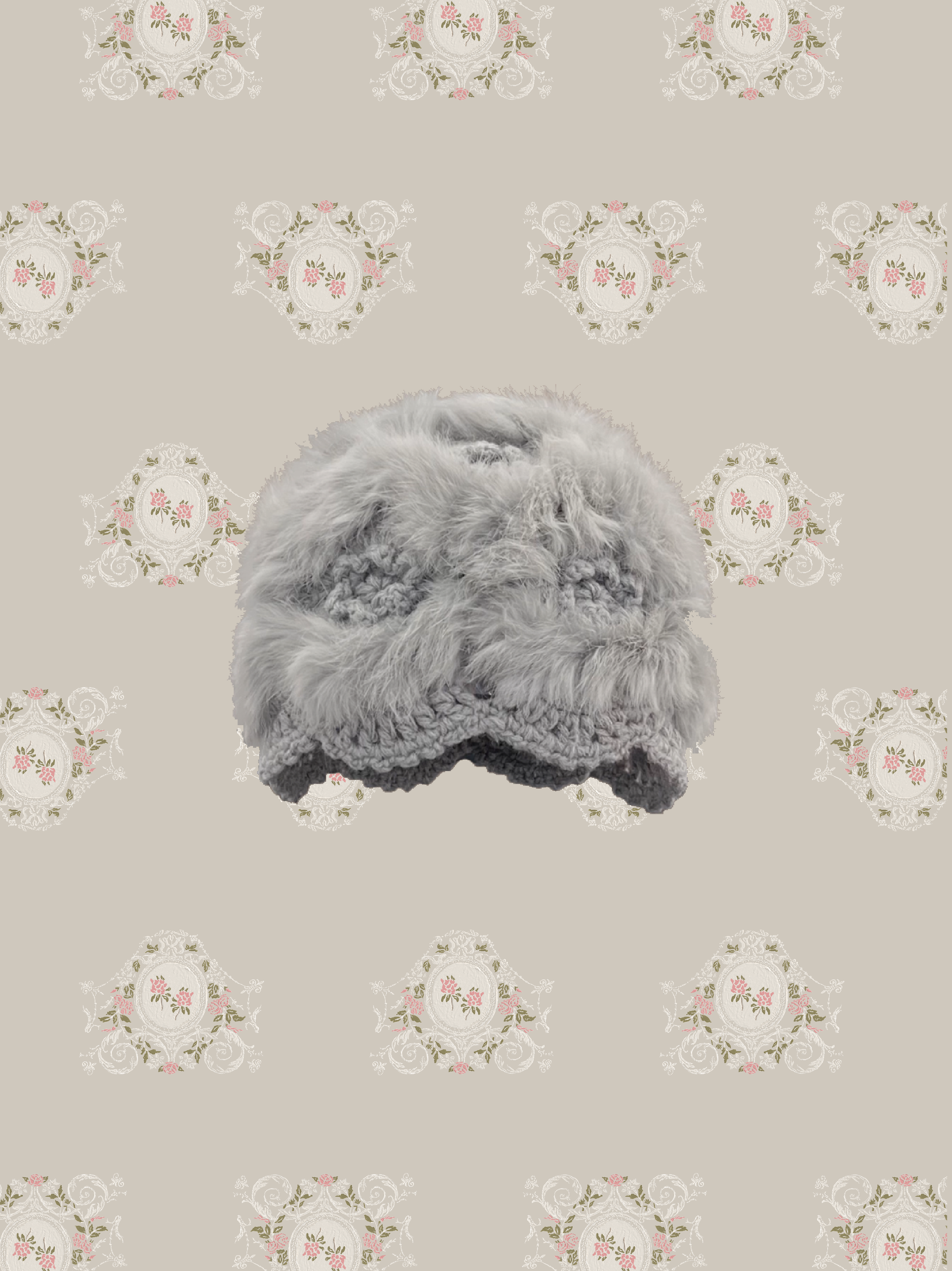 Fluffy Knitting Flower Hat/ふわふわニットフラワーハット