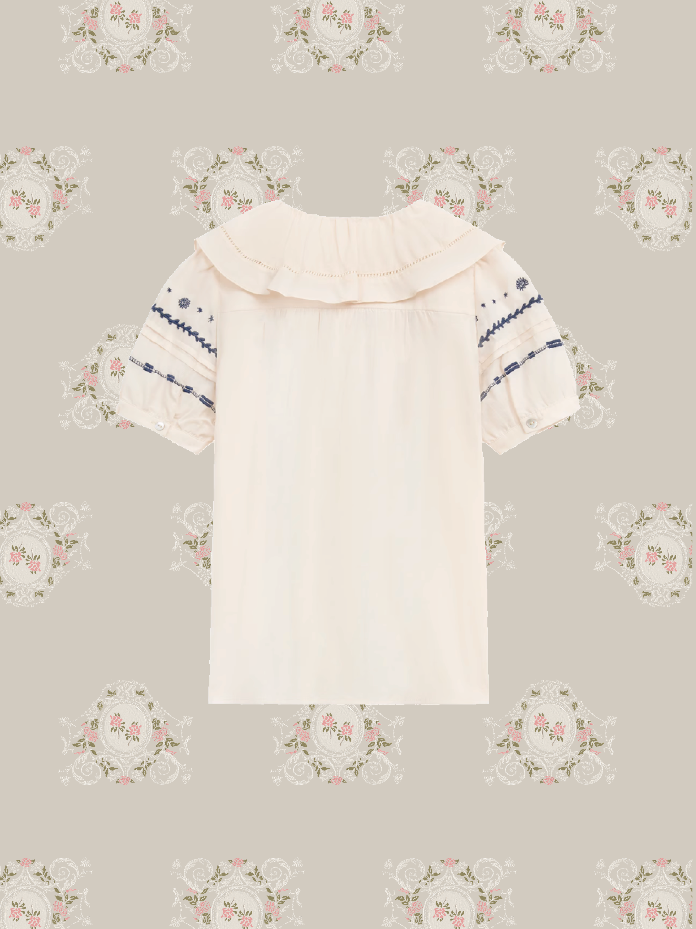 Frill Collar Embossed Blouse/フリルカラーエンボスブラウス