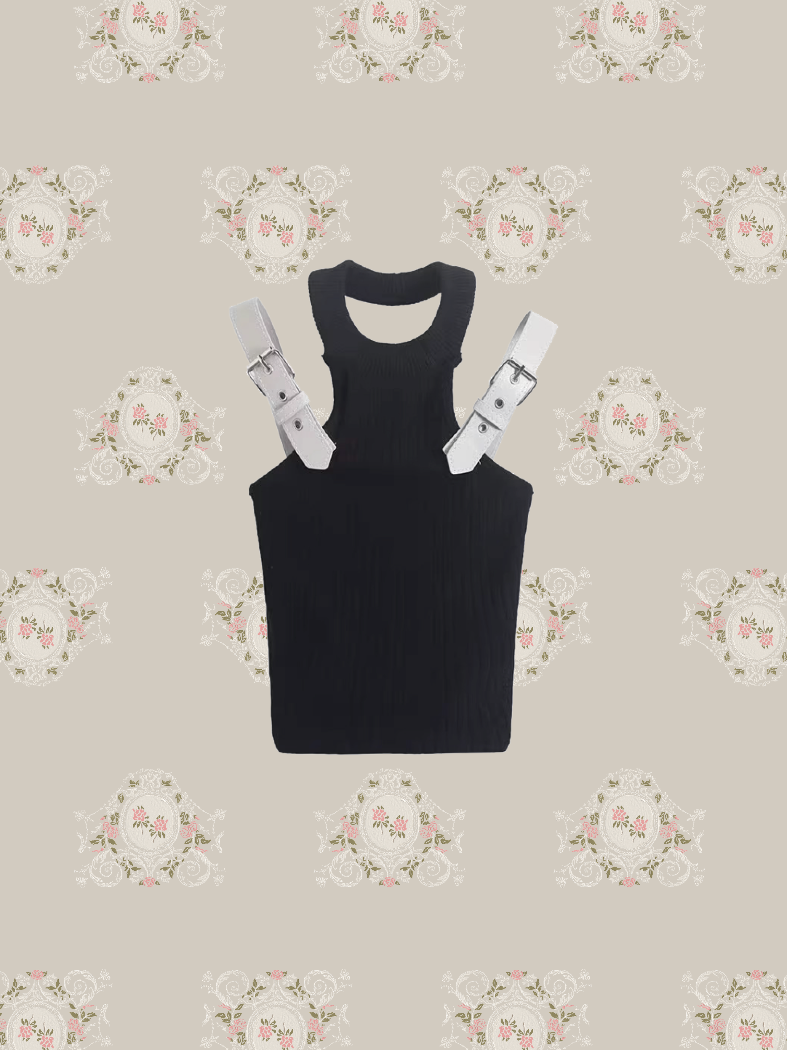 Belted Mock Neck Tank Tops