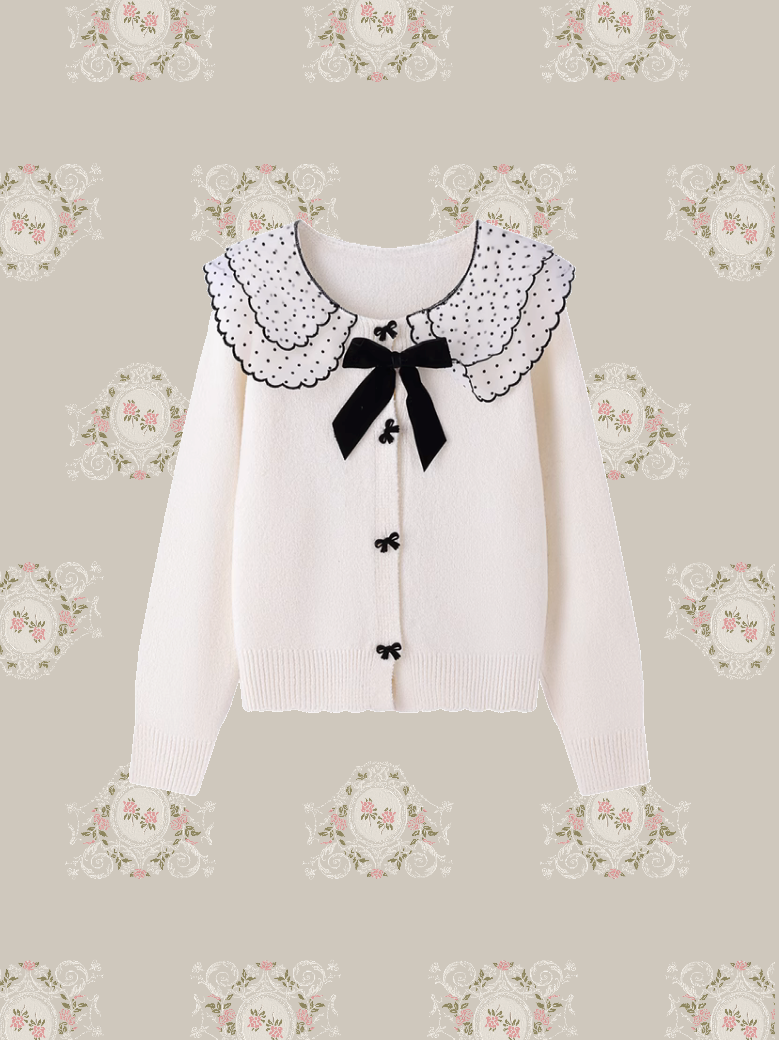 Ribbon Baby Collar Cardigan/リボンベビーカラーカーディガン