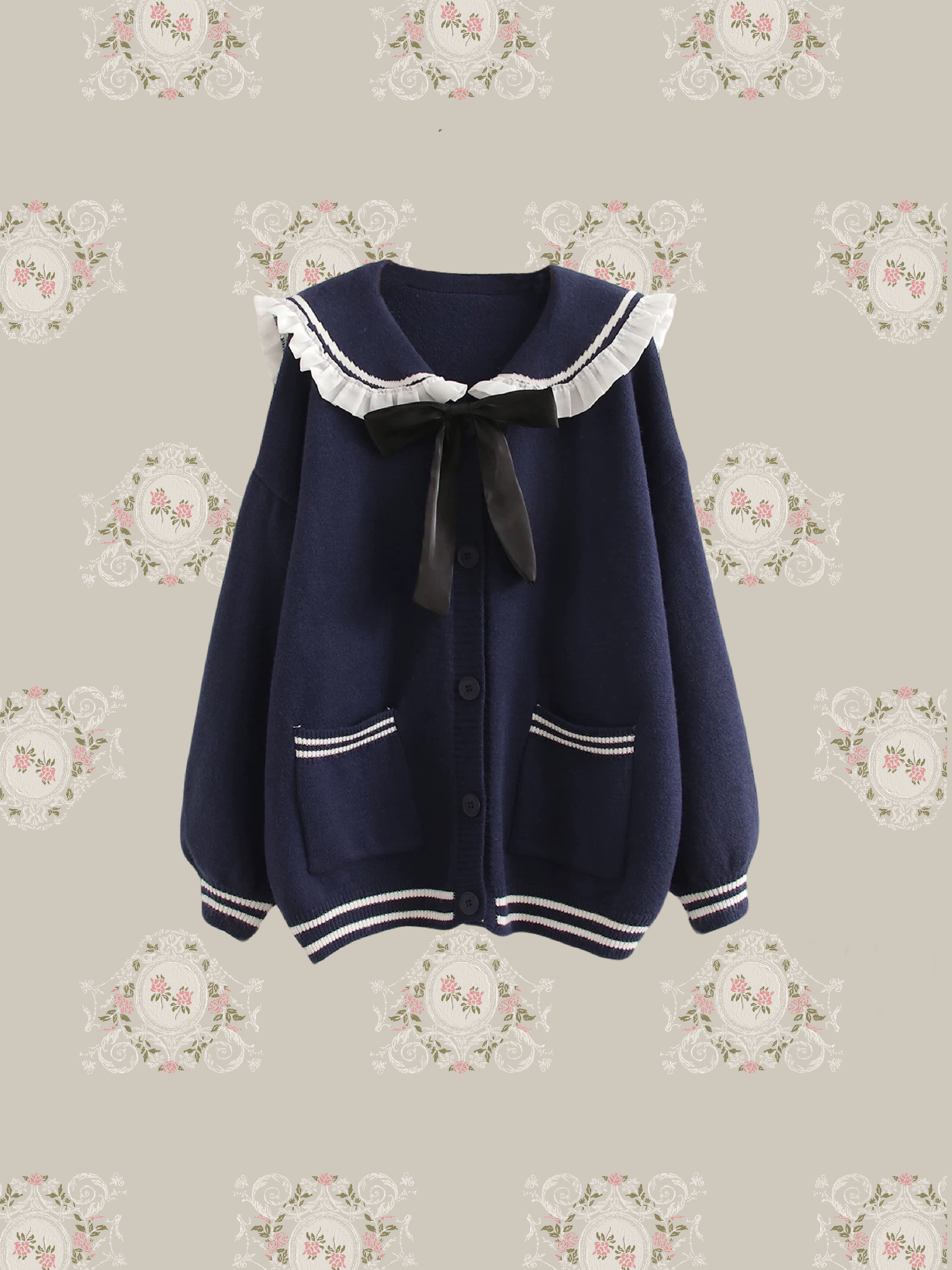 Navy Ribbon Cardigan/ネイビーリボンカーディガン