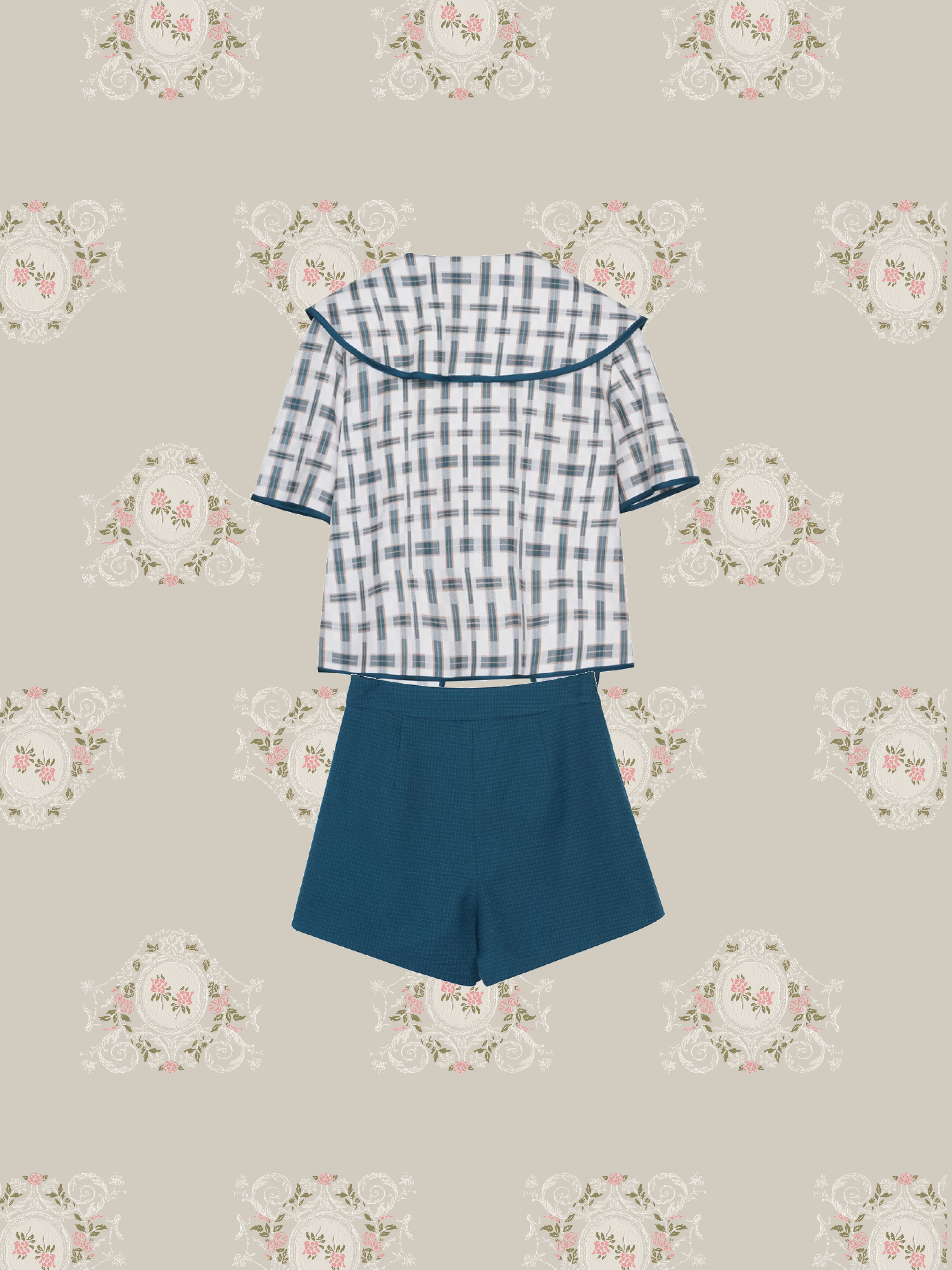 Green Piping Short Pants Set-Up/グリーンパイピングショートパンツセットアップ