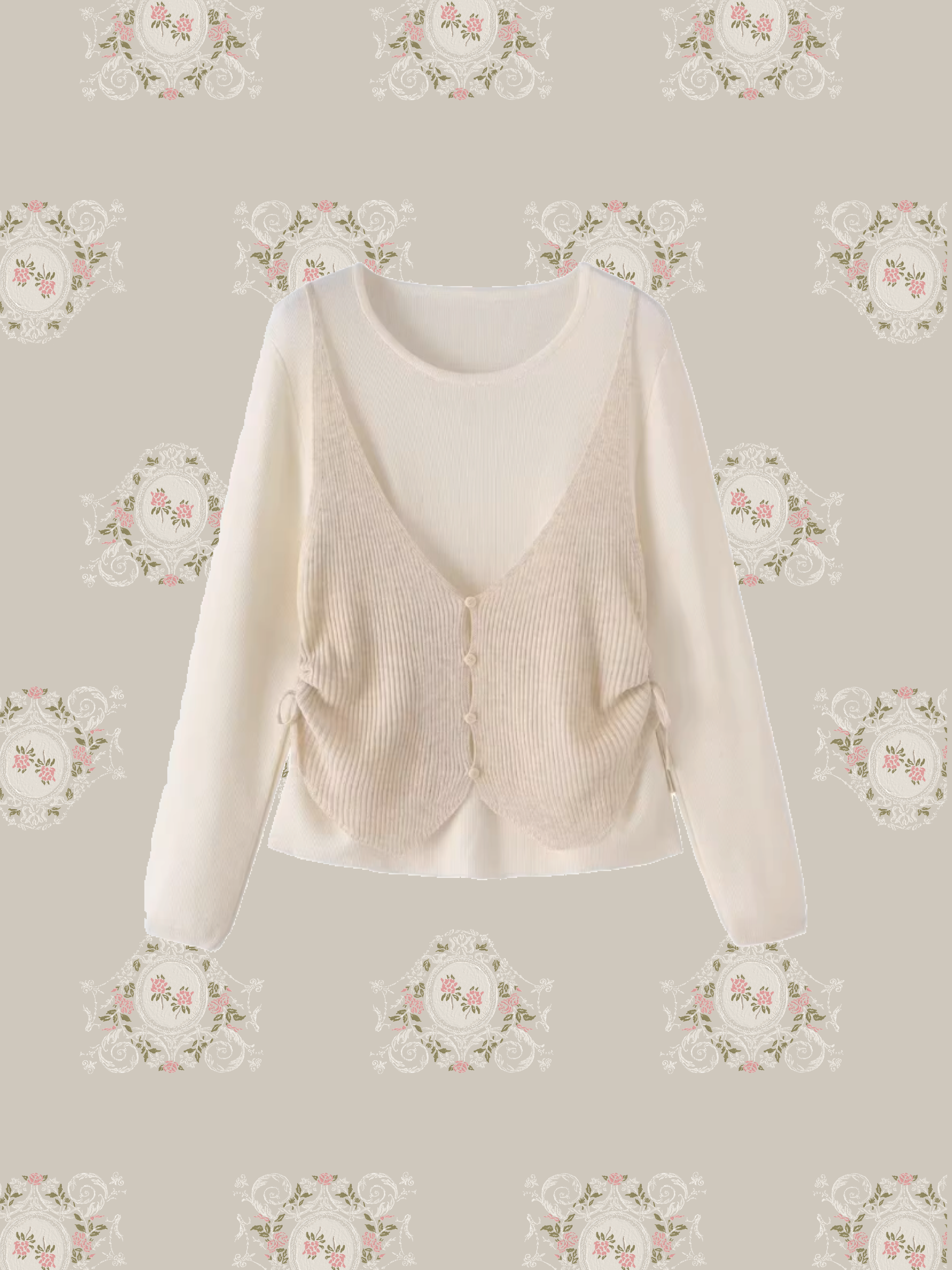 Docking Cami Knit Tops/ドッキングキャミニットトップス