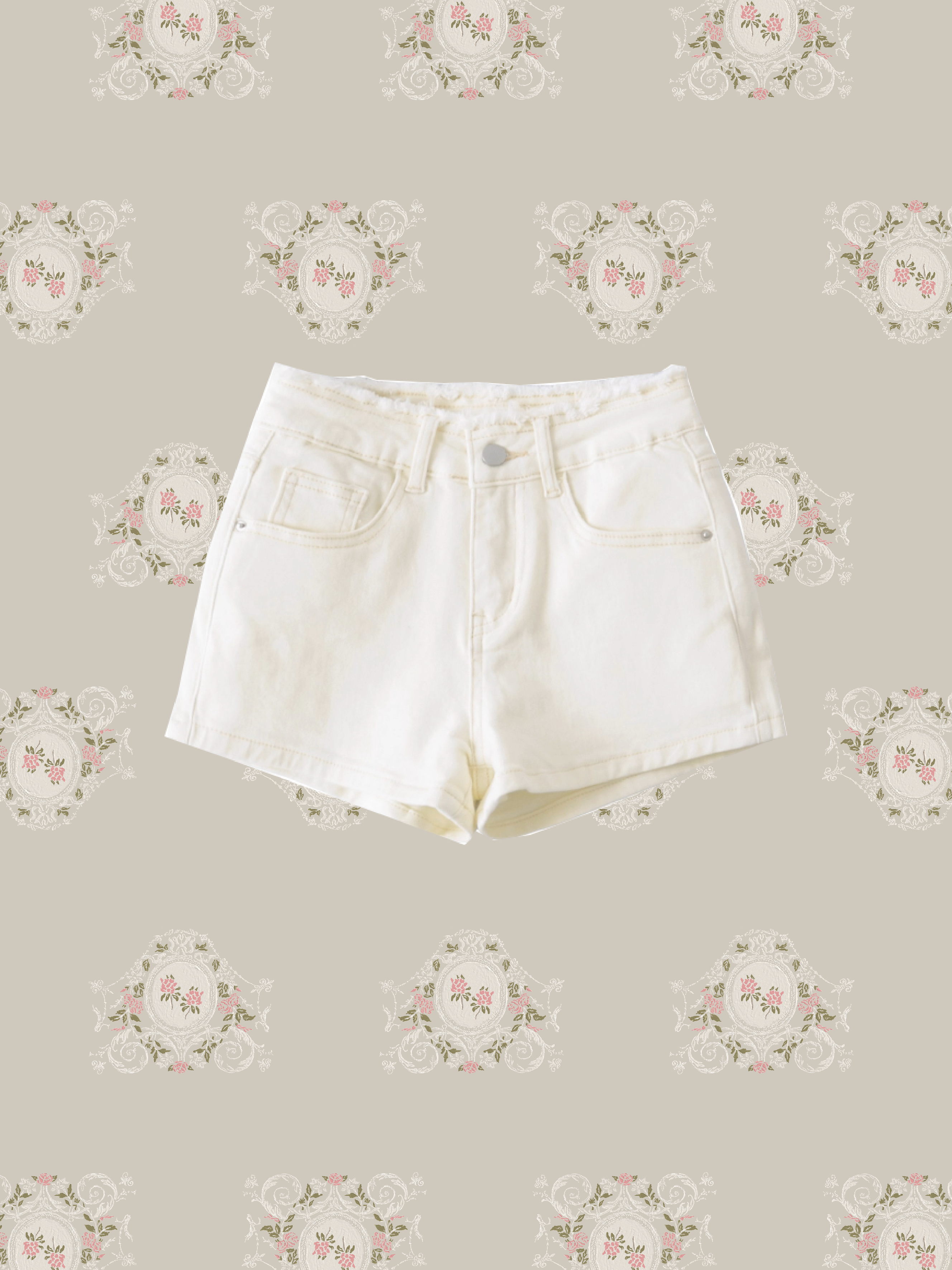 Cute Lace Deco Denim Pants/キュートレースデコデニムパンツ