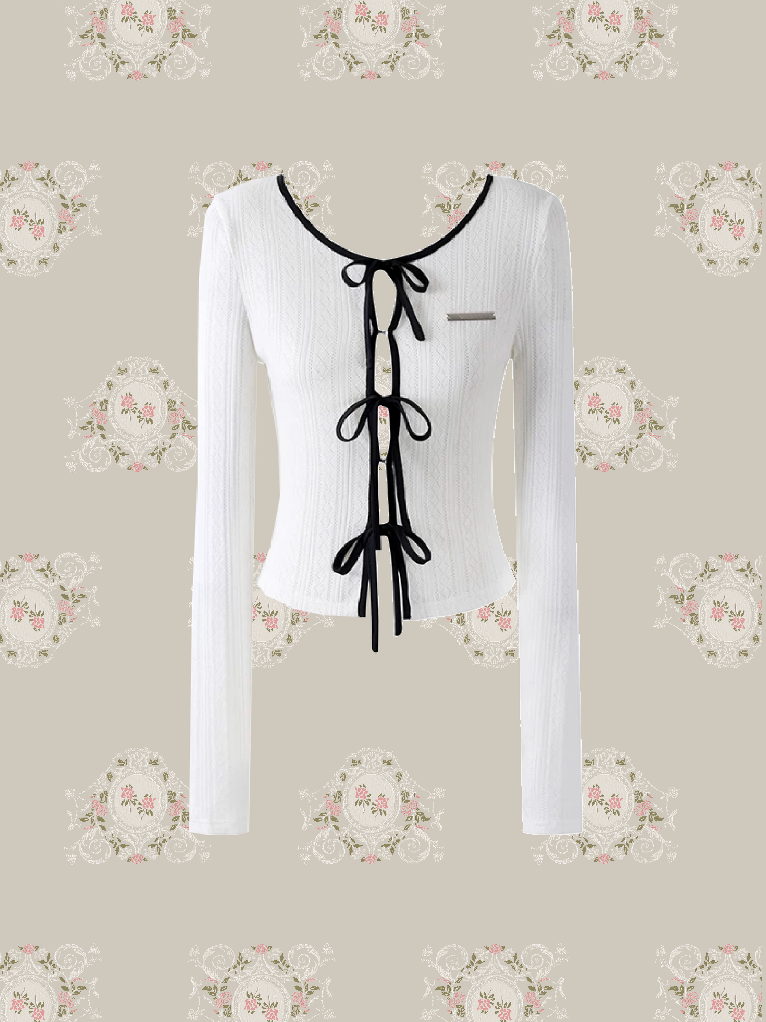 Contrast Color Bow Tie Tiered Skirt Set Up/コントラストカラーリボンティアードスカートセットアップ