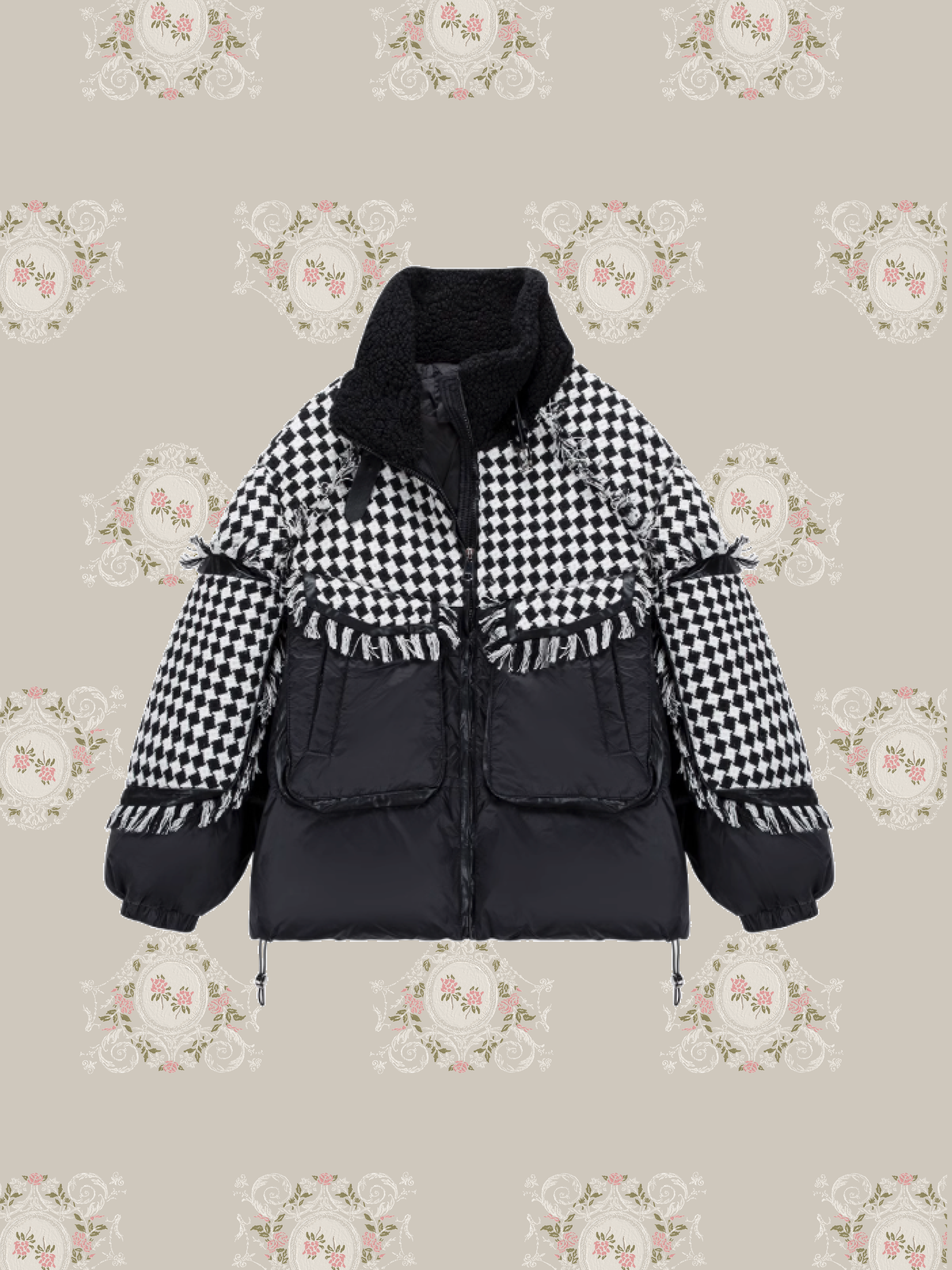 Chidori Stitching Duck Down Coat/千鳥ステッチダックダウンコート