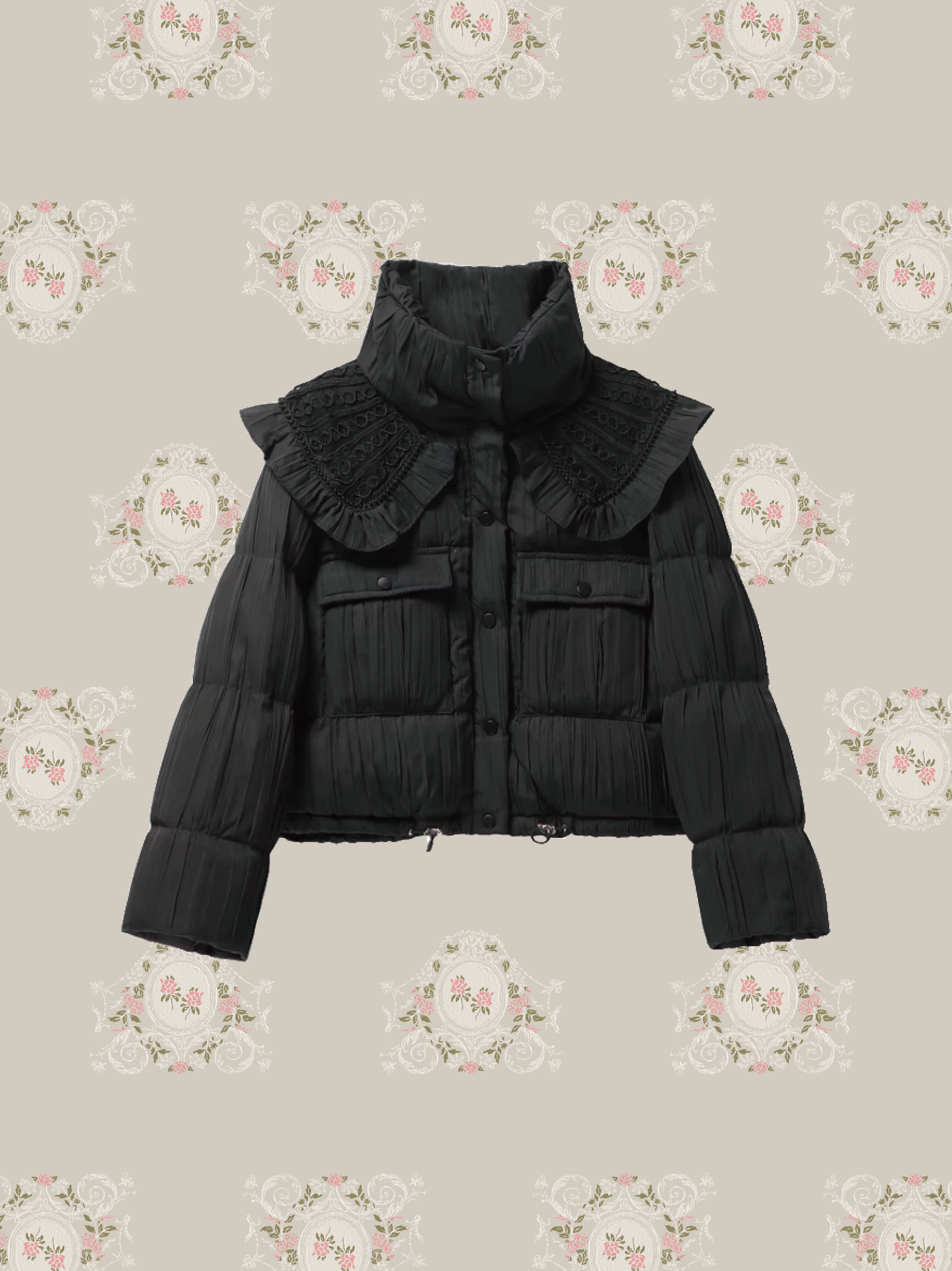 Big Frill Collar Puff Duck Down Coat.ビッグフリルカラーパフダックダウンコート