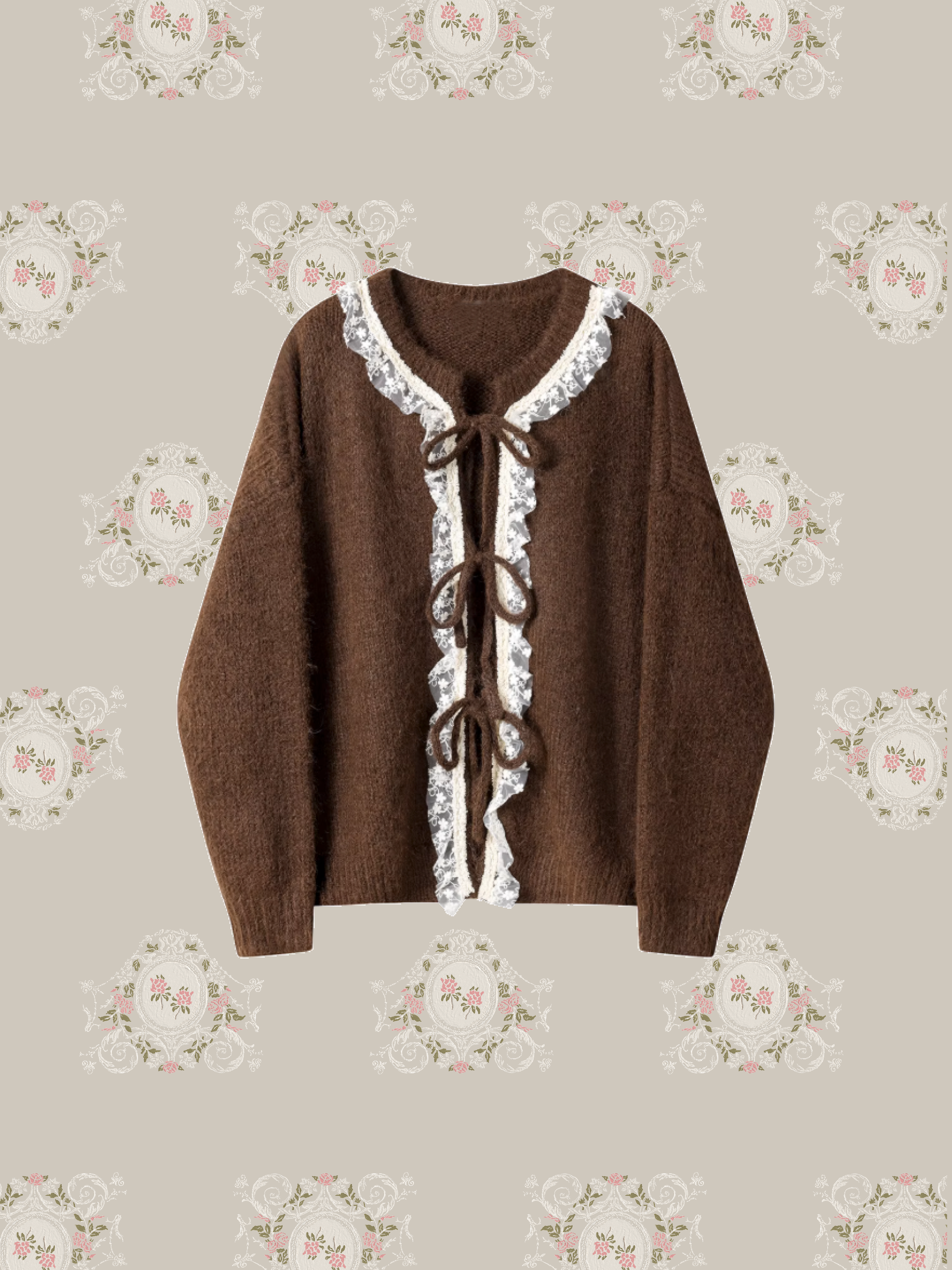 Sweet Lace Piping Ribbon Cardigan/スイートレースパイピングリボンカーディガン