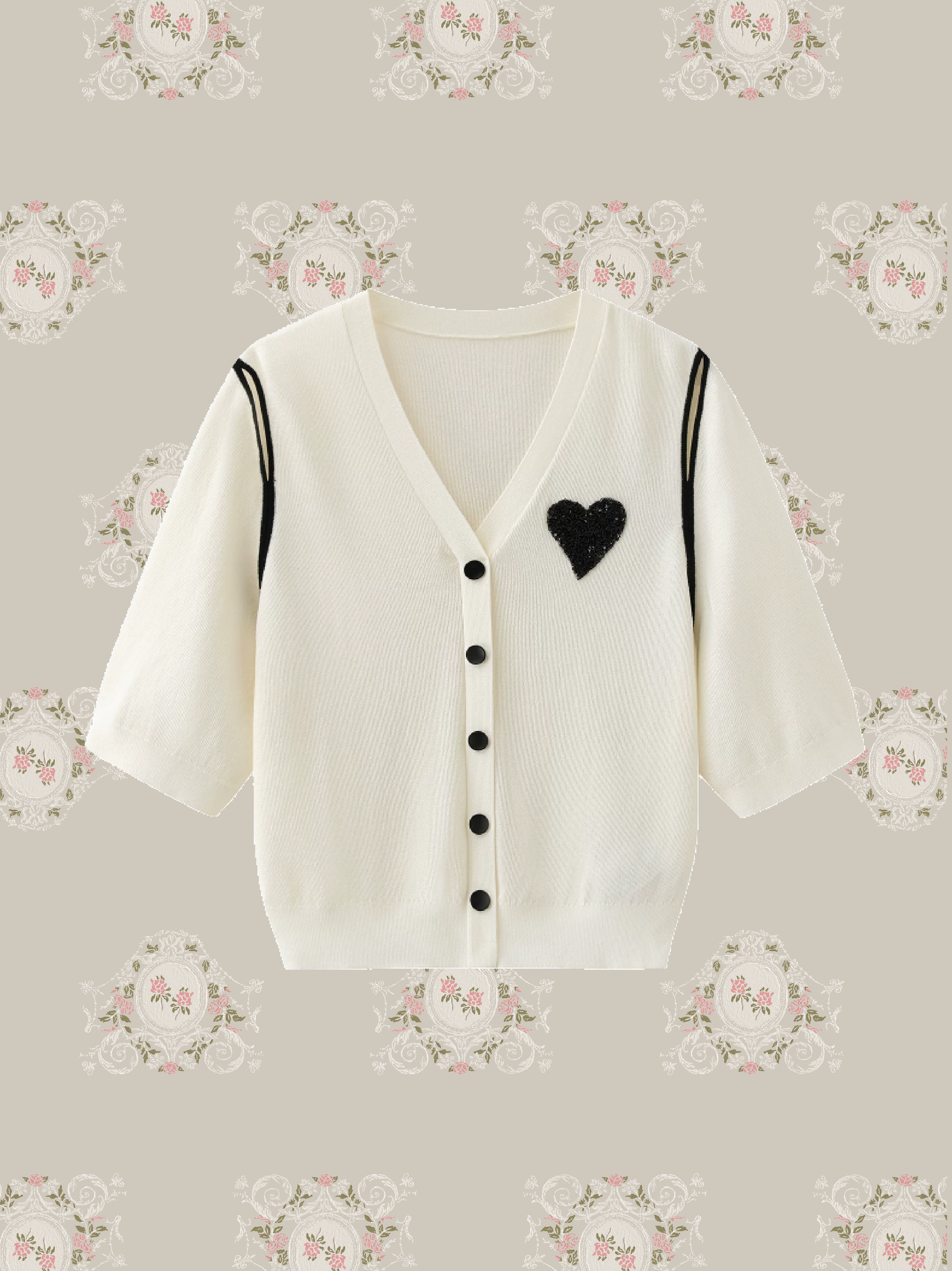 Cheerful Gradation Heart Emboss Top/グラデーションハートエンボストップ