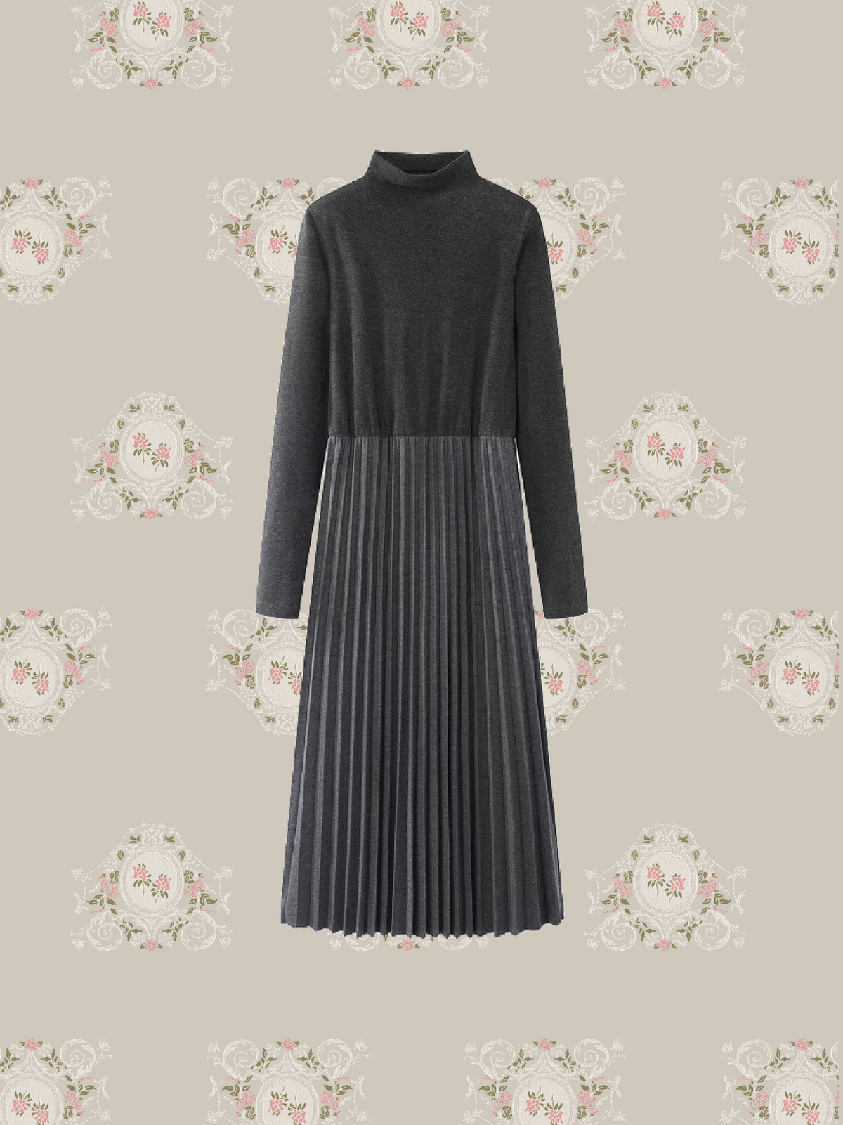 Sparkle Tweed Vest High Neck Pleated Knit Dress Set Up/ラメツイードベストハイネックプリーツニットワンピースセットアップ