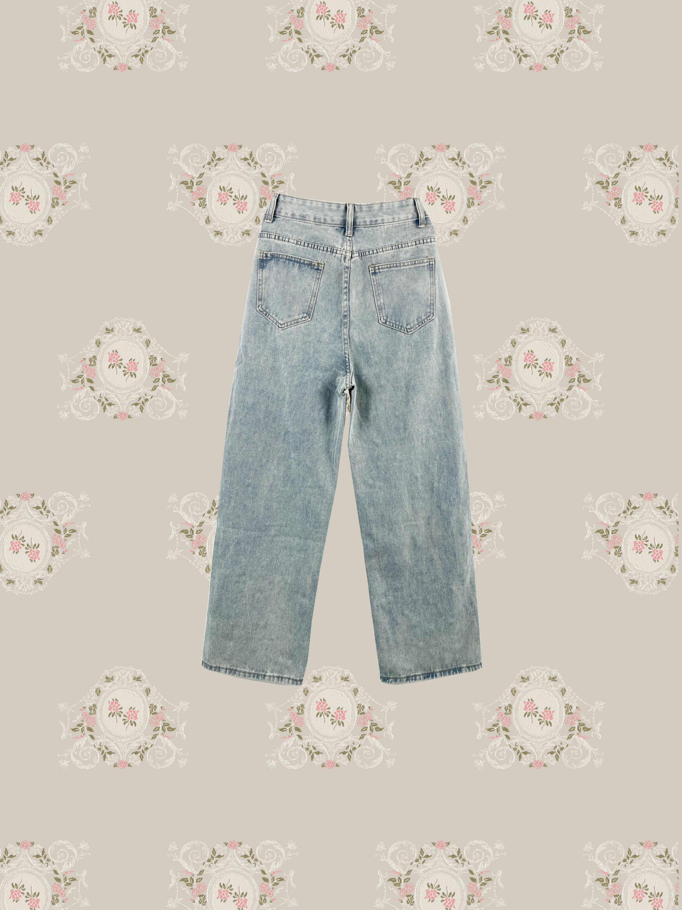 Pearl Deco Wide Denim Pants パールデコワイドデニムパンツ.