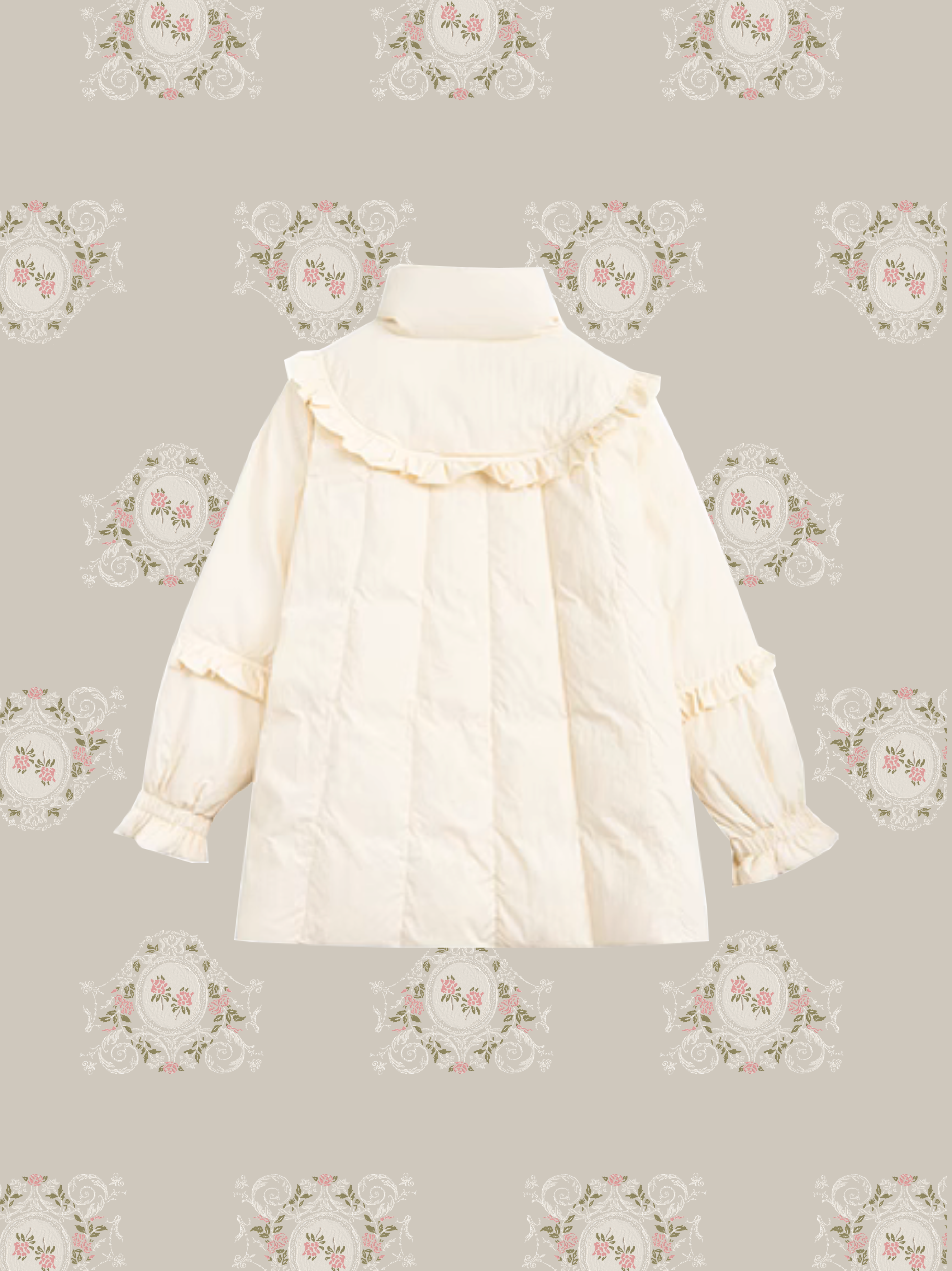 Fluffy Buckle Frill Duck Down Coat/ふわふわバックルフリルダックダウンコート