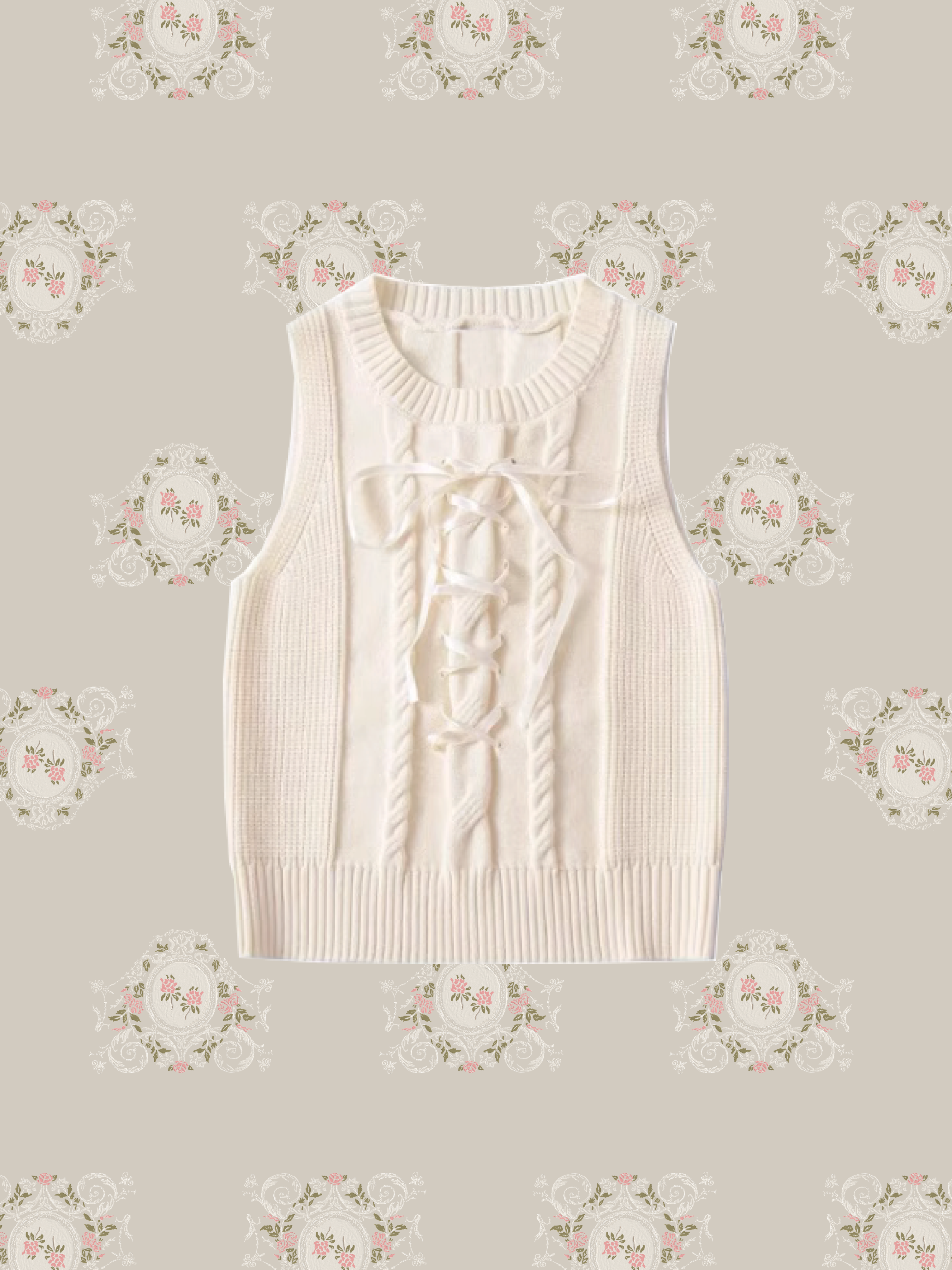 Lace Up Rib Vest/レースアップリブベスト