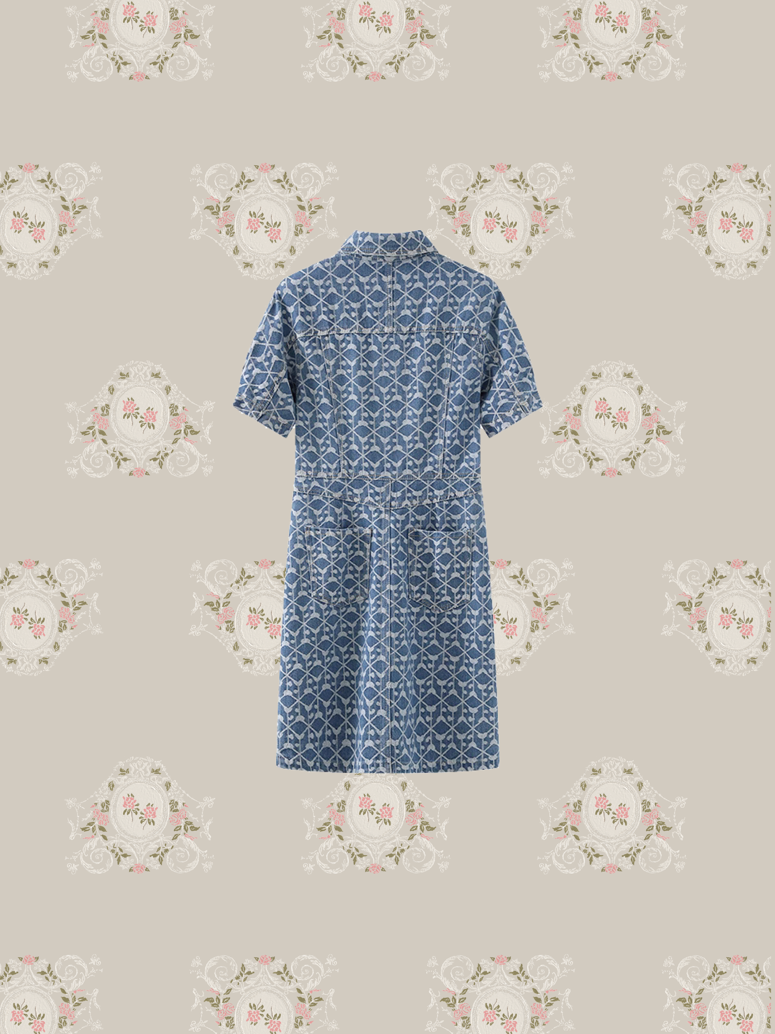 Pattern Denim Design Dress / パターンデニムデザインワンピース