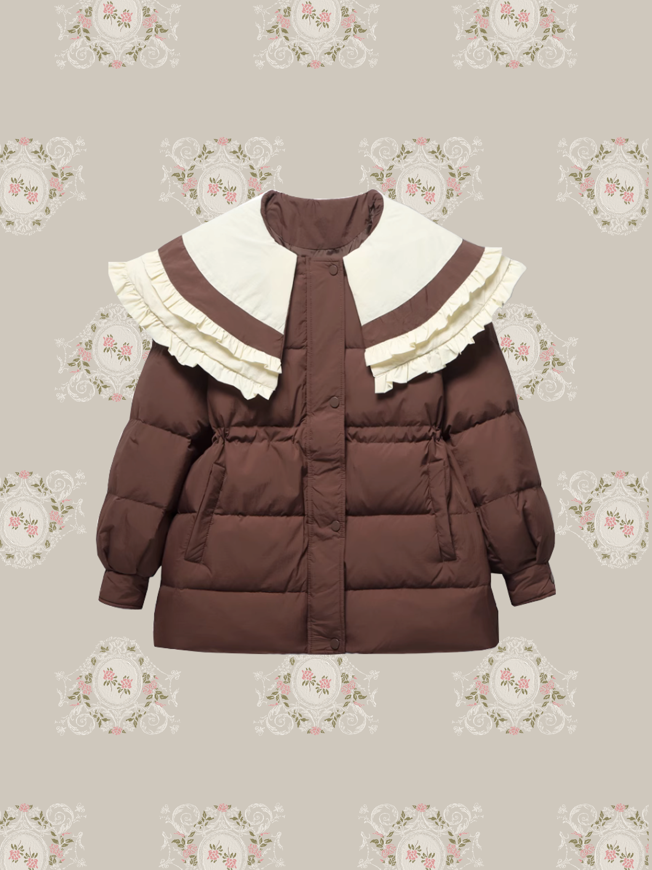 Big Frill Doll Collar Duck Down Coat/ビッグフリルドールカラーダックダウンコート