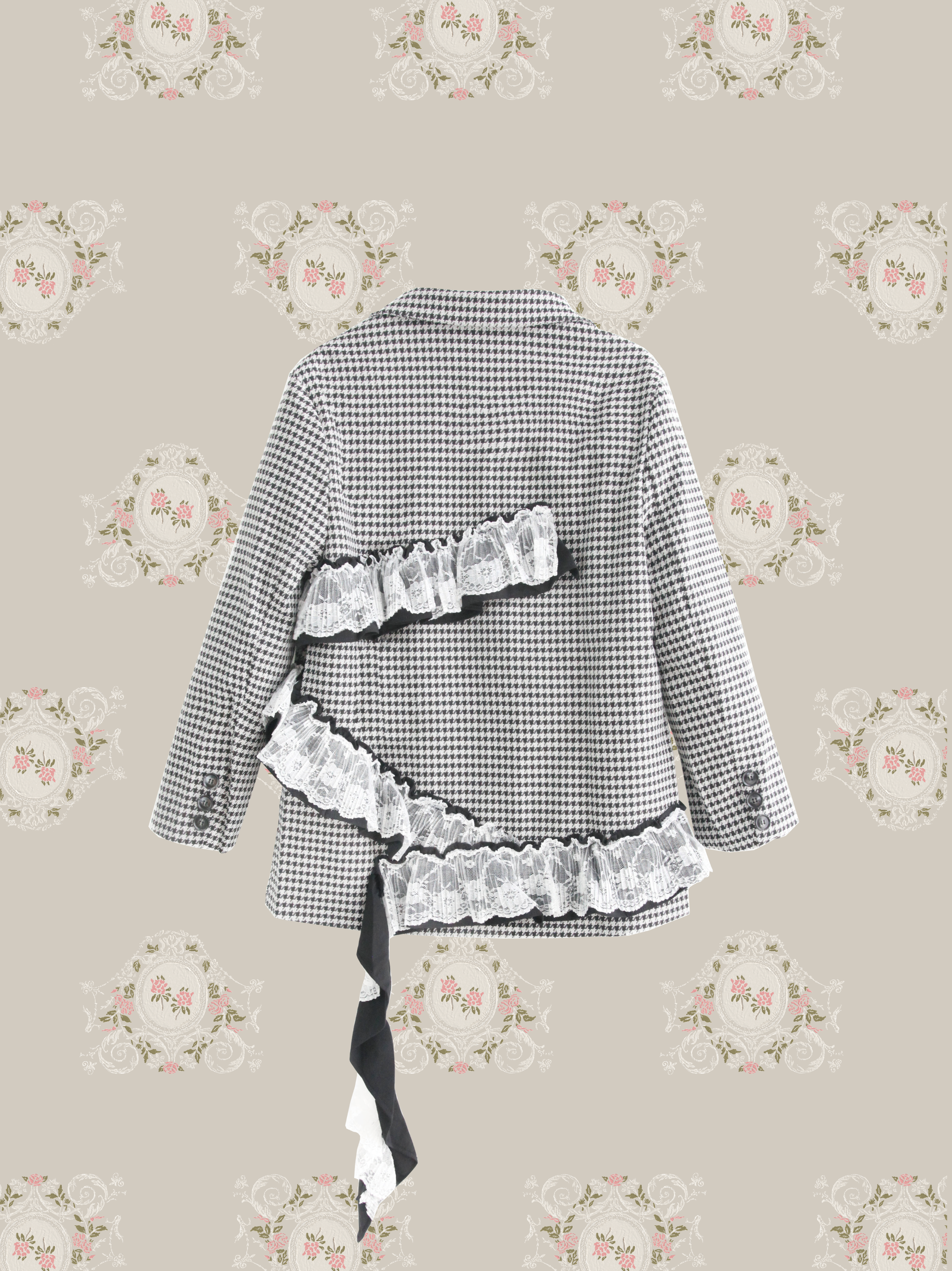 ・予約商品・Chidori Lace Frill Jacket・千鳥レースフリルジャケット