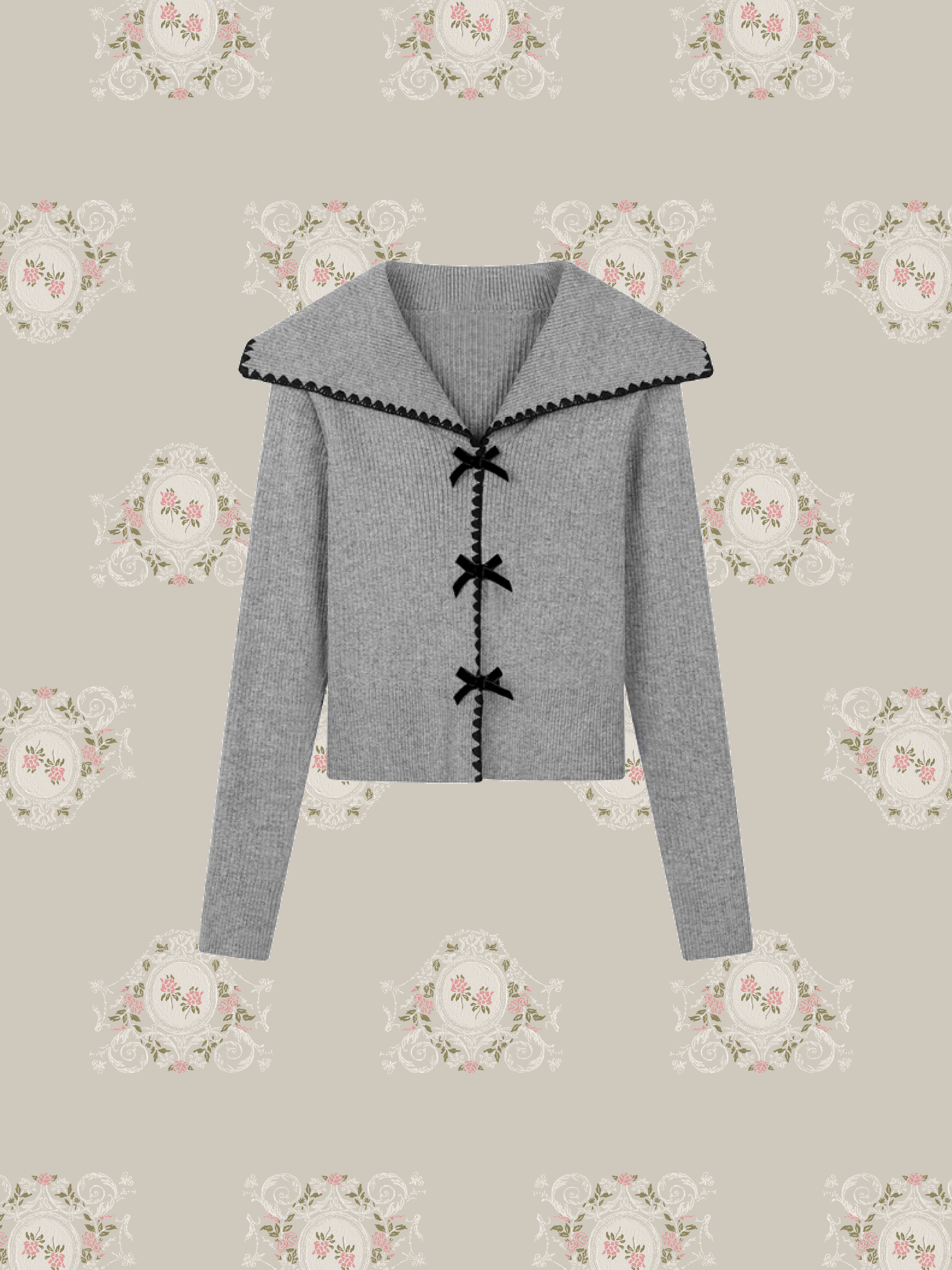 Front Ribbon Cardigan/フロントリボンカーディガン