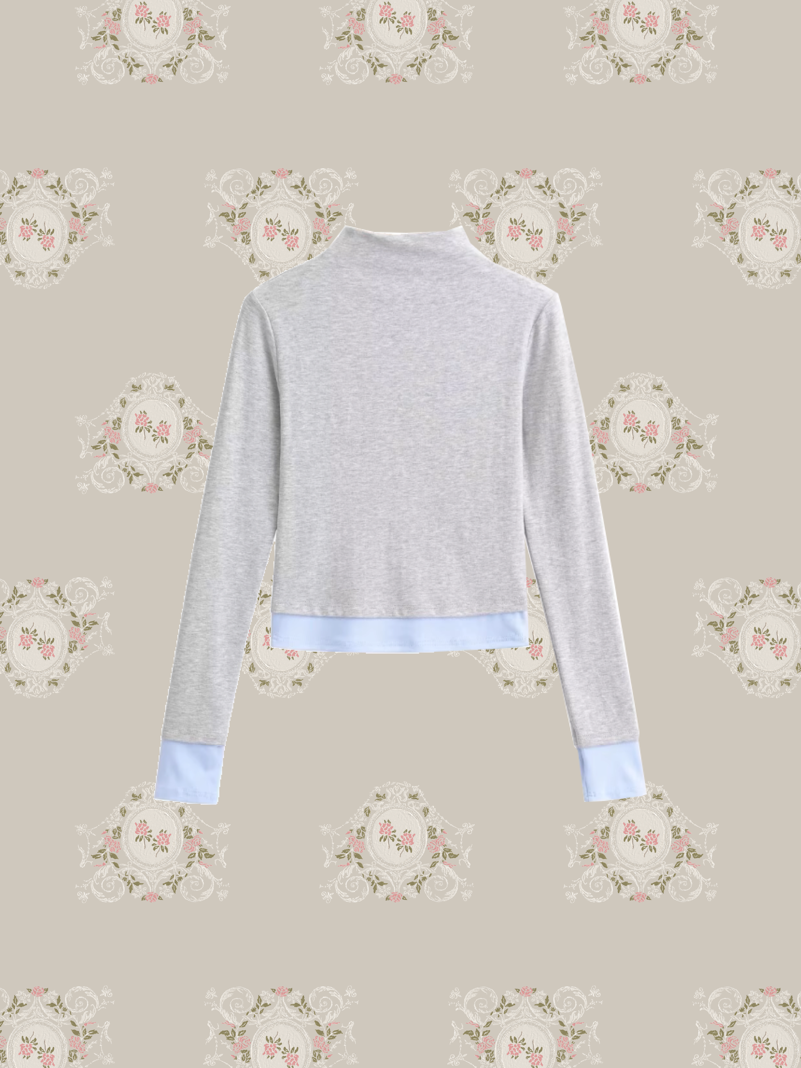 Half Neck Ribbon Point Top/ハーフネックリボンポイントトップス