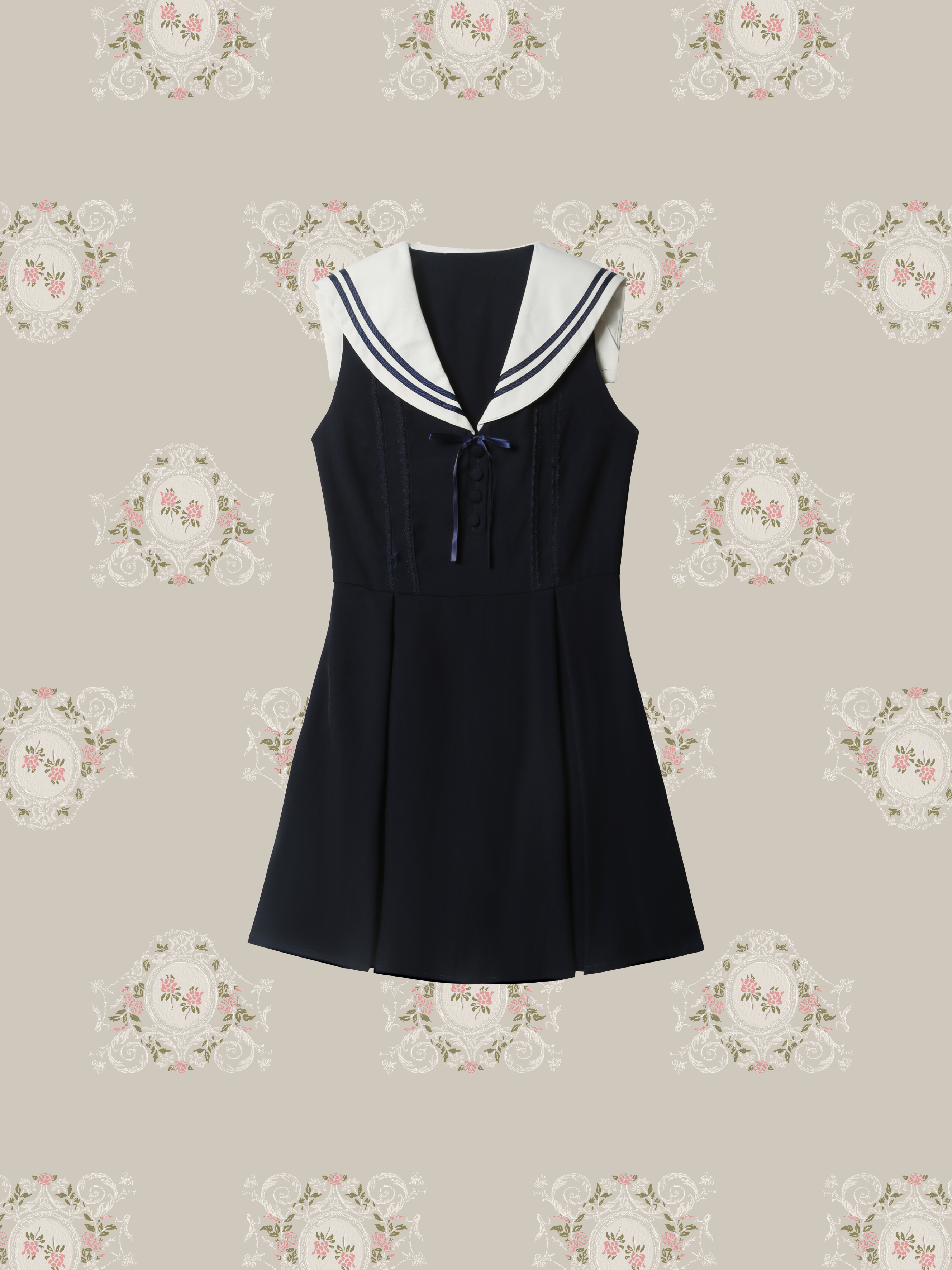 Sailor Collar Waisted One Piece/セーラーカラーウエストワンピース