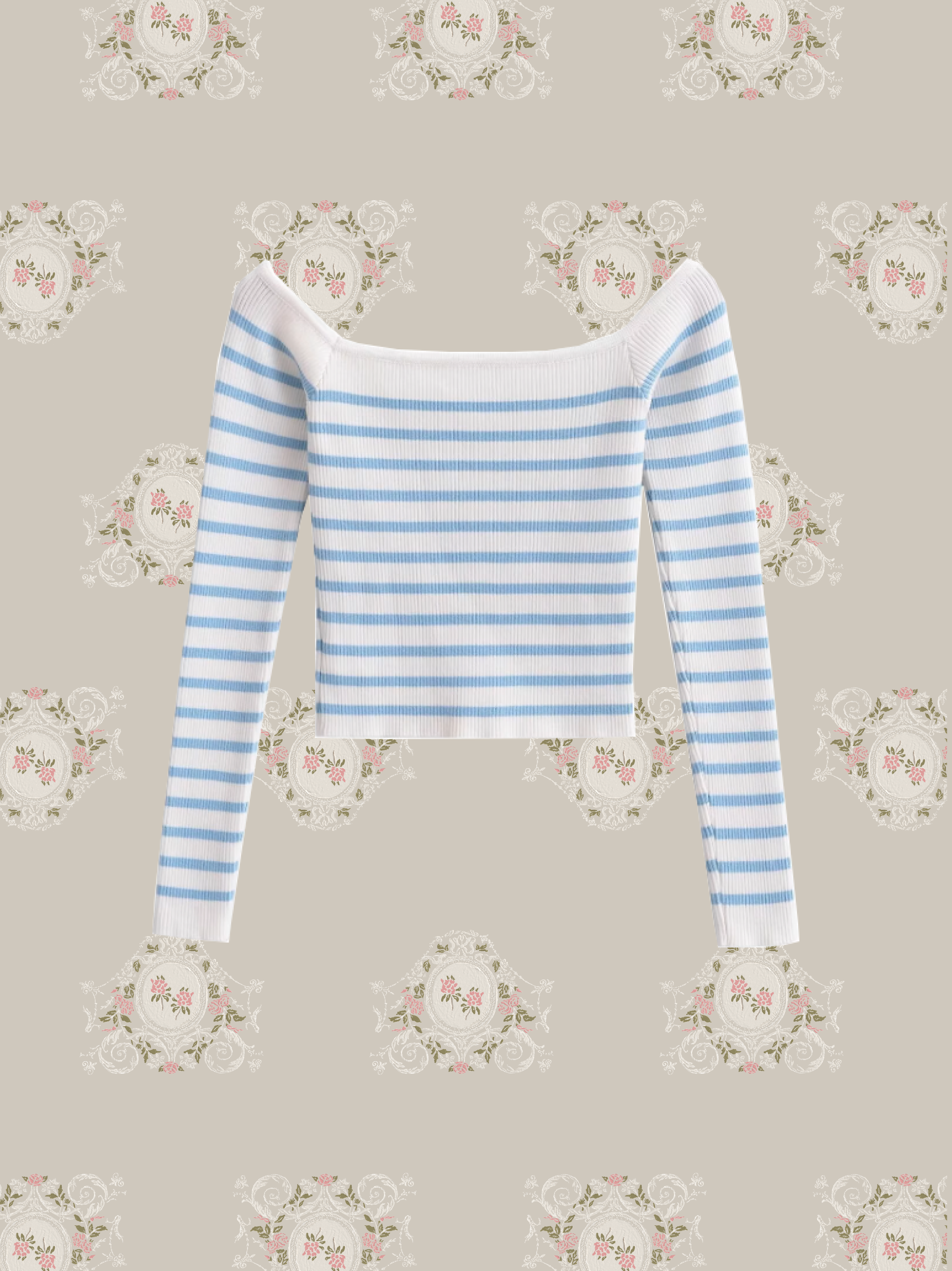 Off Shoulder Stripe Tops/オフショルダーストライプトップス