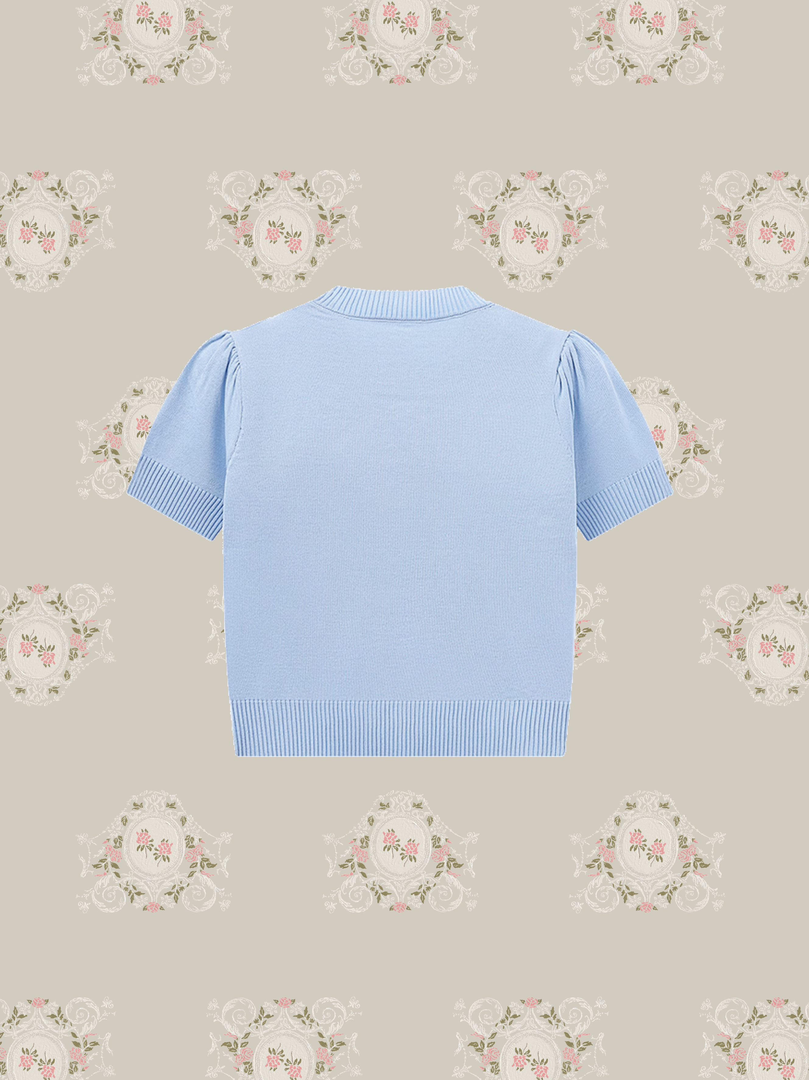 Pearl Beading Ribbon Knit Top パールビーズリボンニットトップス