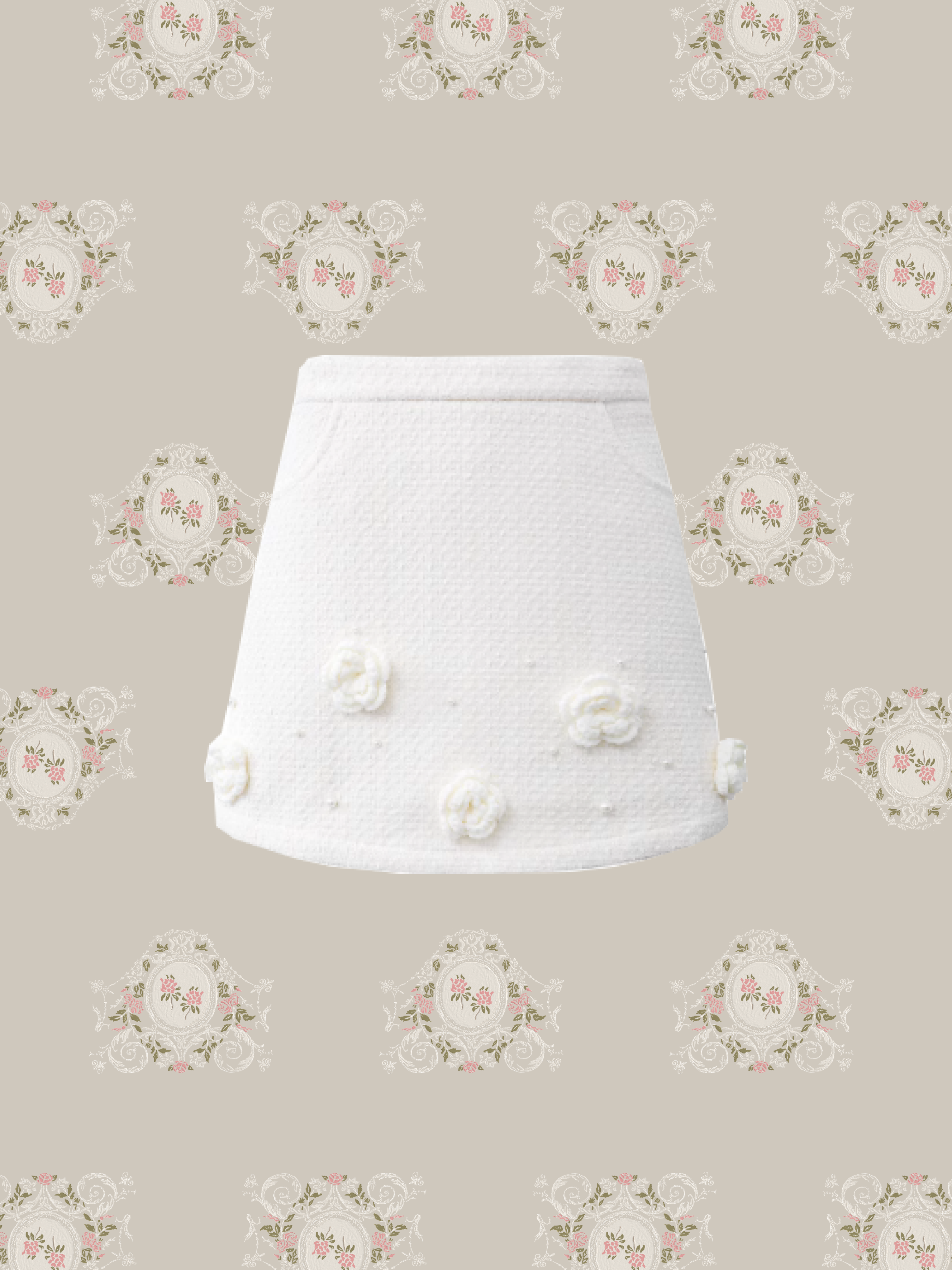 Fur Collar Coat Flower Applique Set Up/ファーカラーコートフラワーアップリケセットアップ