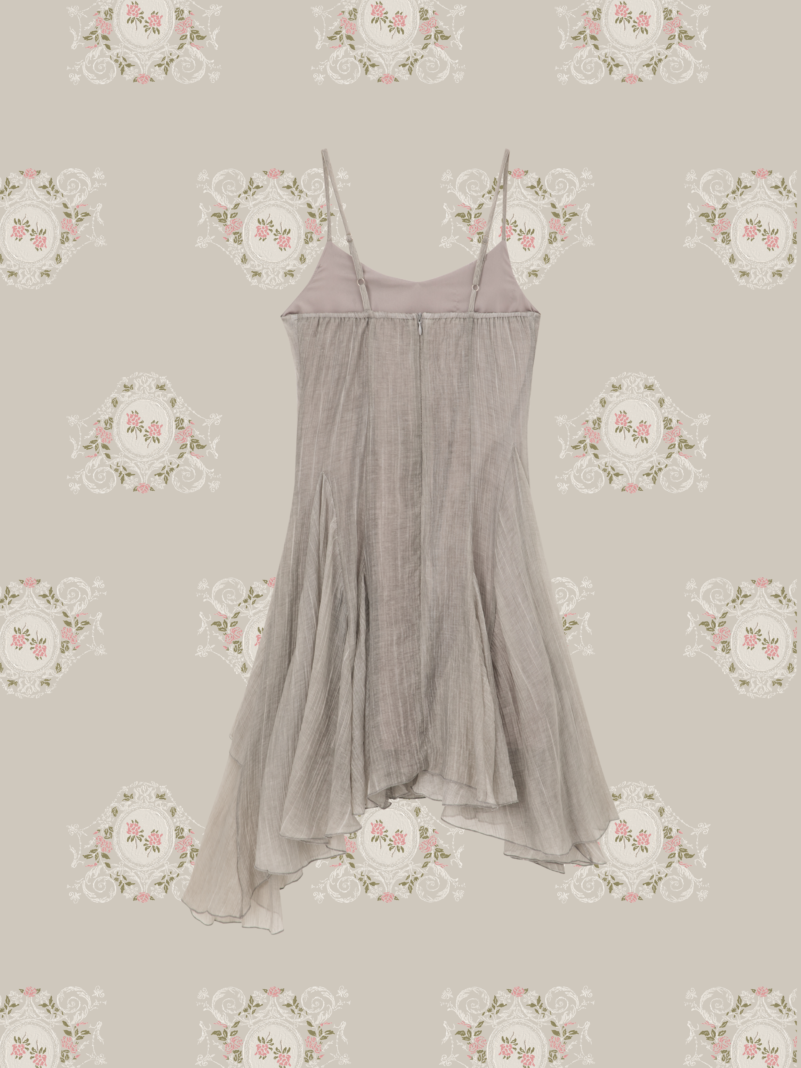 Fringe Denim Corset Mesh Cami Dress Set Up/フリンジデニムコルセットメッシュキャミドレスセット