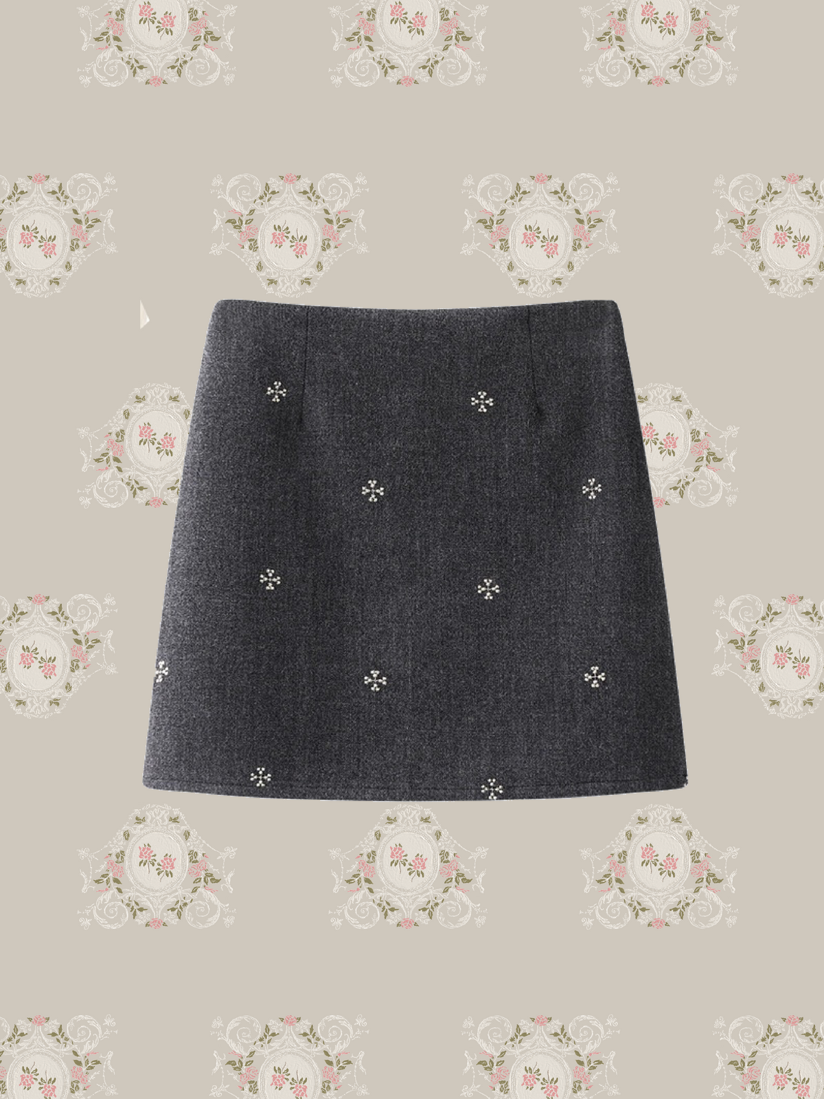 Texture Embroidery Flare Top Short Skirt Set Up/テクスチャー刺繍フレアトップス&ショートスカートセットアップ