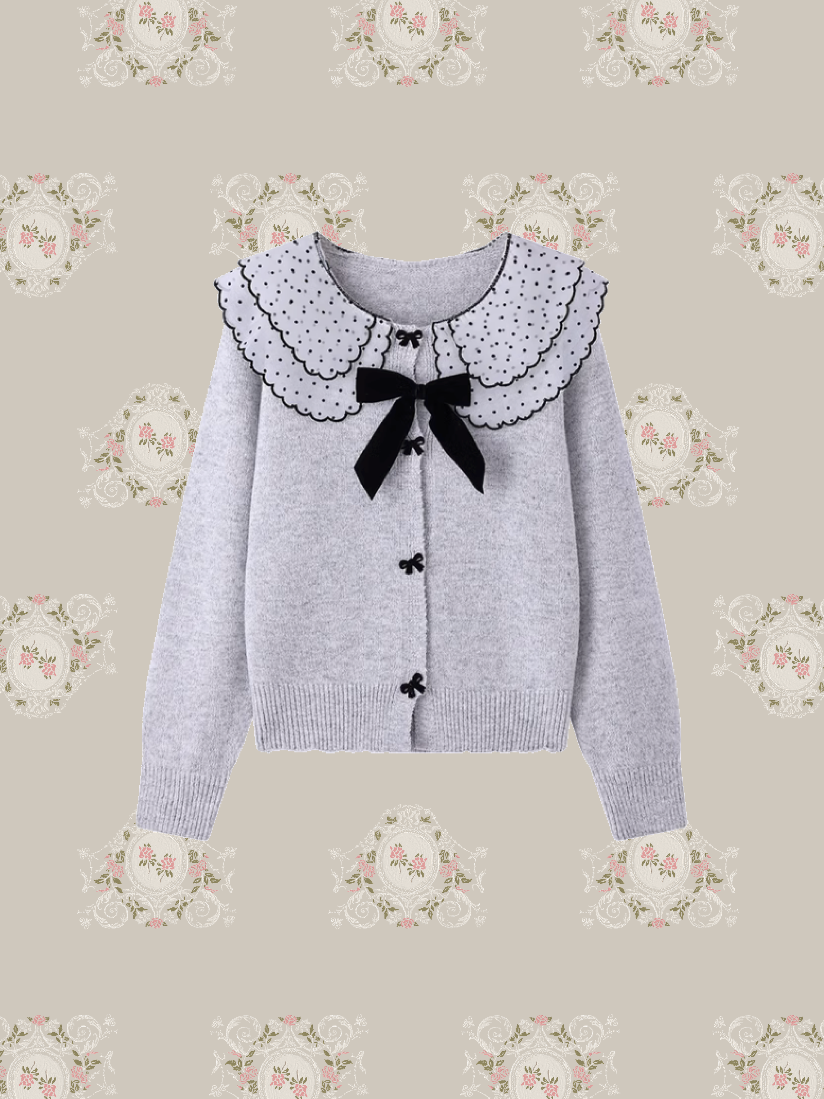 Ribbon Baby Collar Cardigan/リボンベビーカラーカーディガン