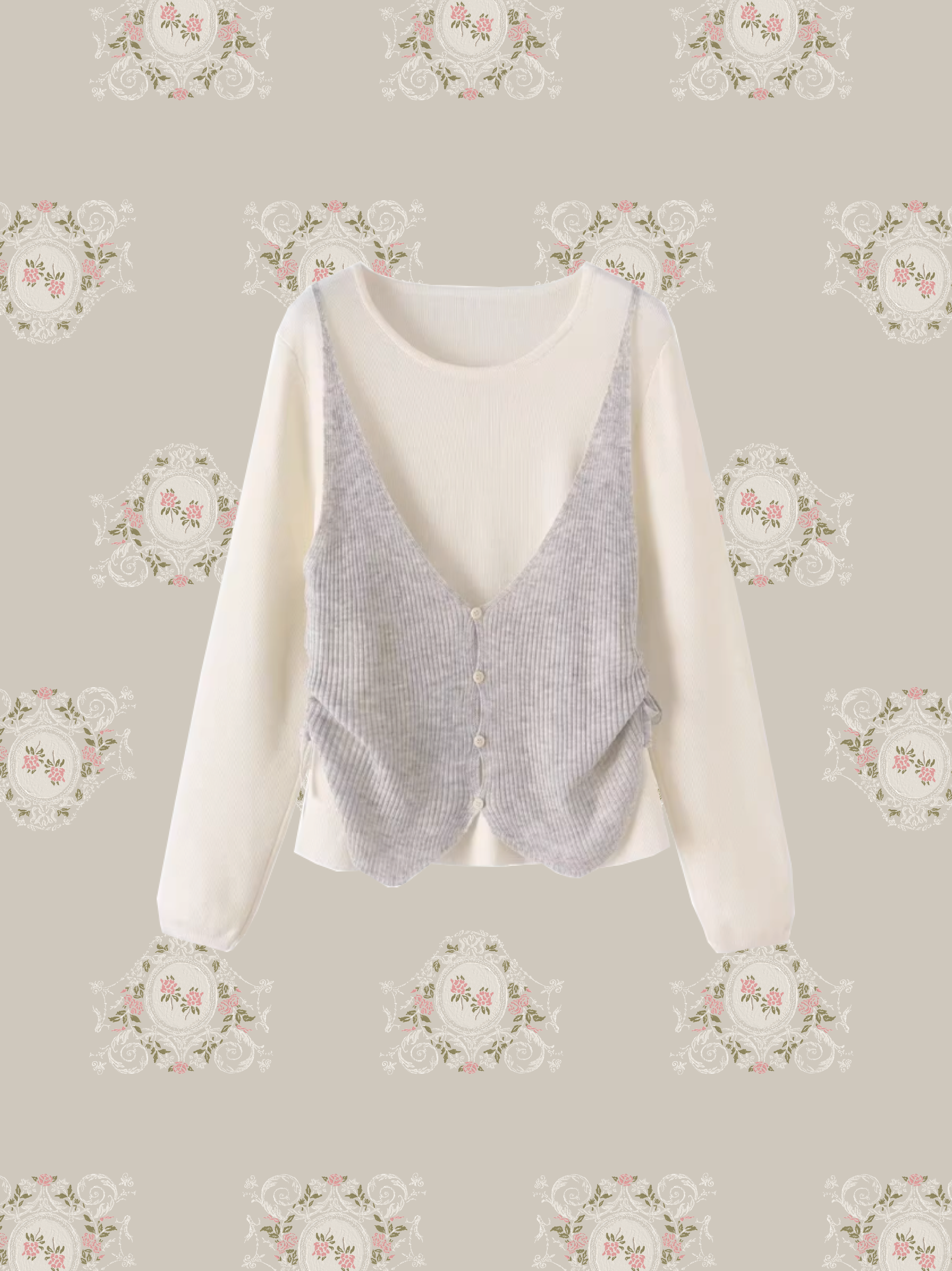 Docking Cami Knit Tops/ドッキングキャミニットトップス