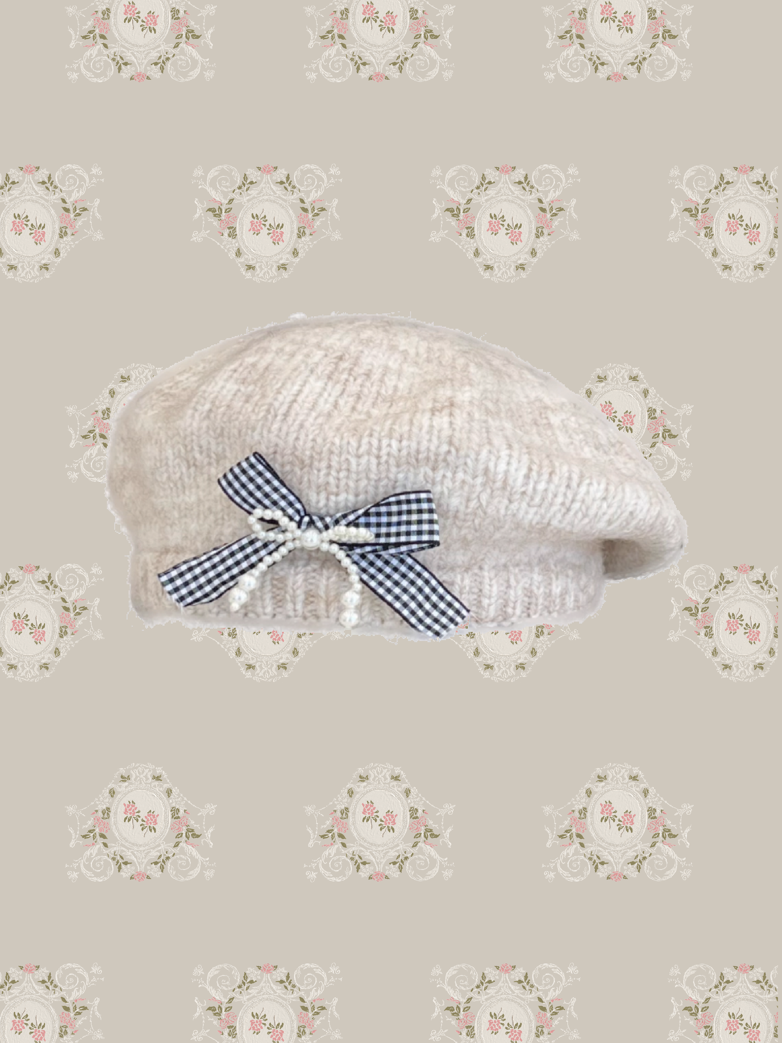 Pearl Fluffy Knit Beret/パールふわふわニットベレー
