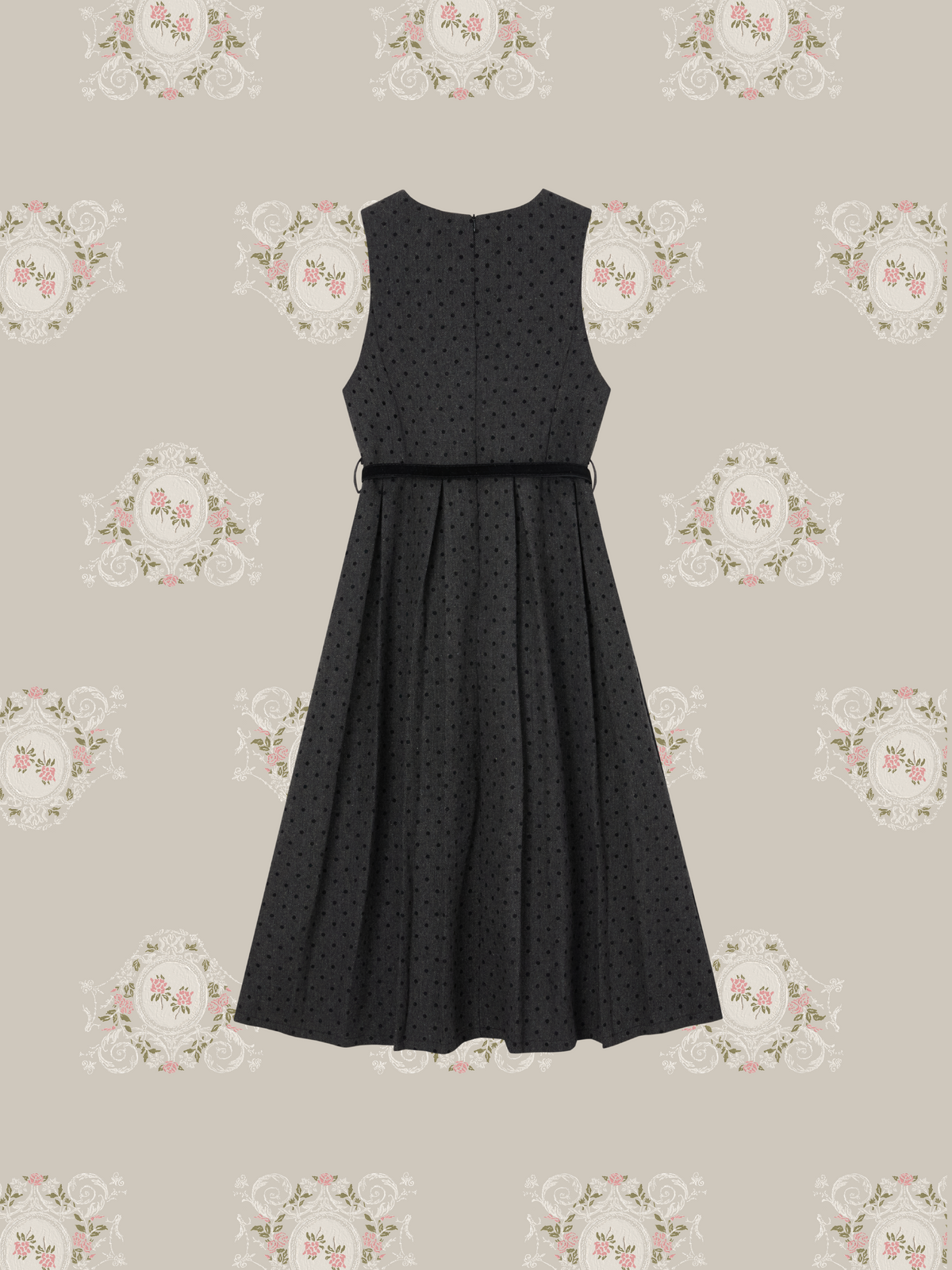 Polka Dot Dress Lace Bow Blouse Set Up/ドット柄ワンピース&レースリボンブラウスセットアップ