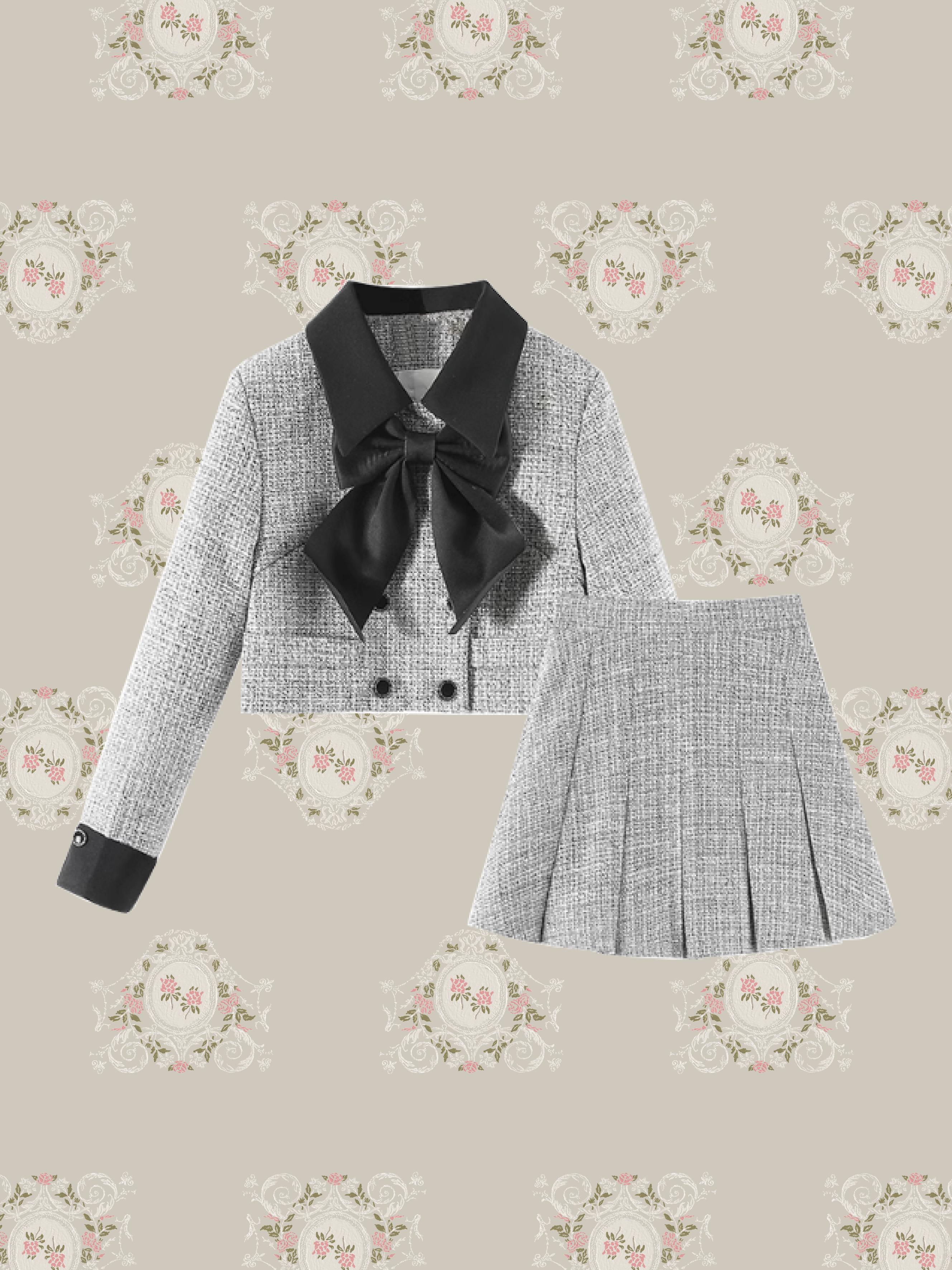 11/7 New Color❤︎ Elegant Tweed Ribbon Set-Up/エレガントツイードリボンセットアップ