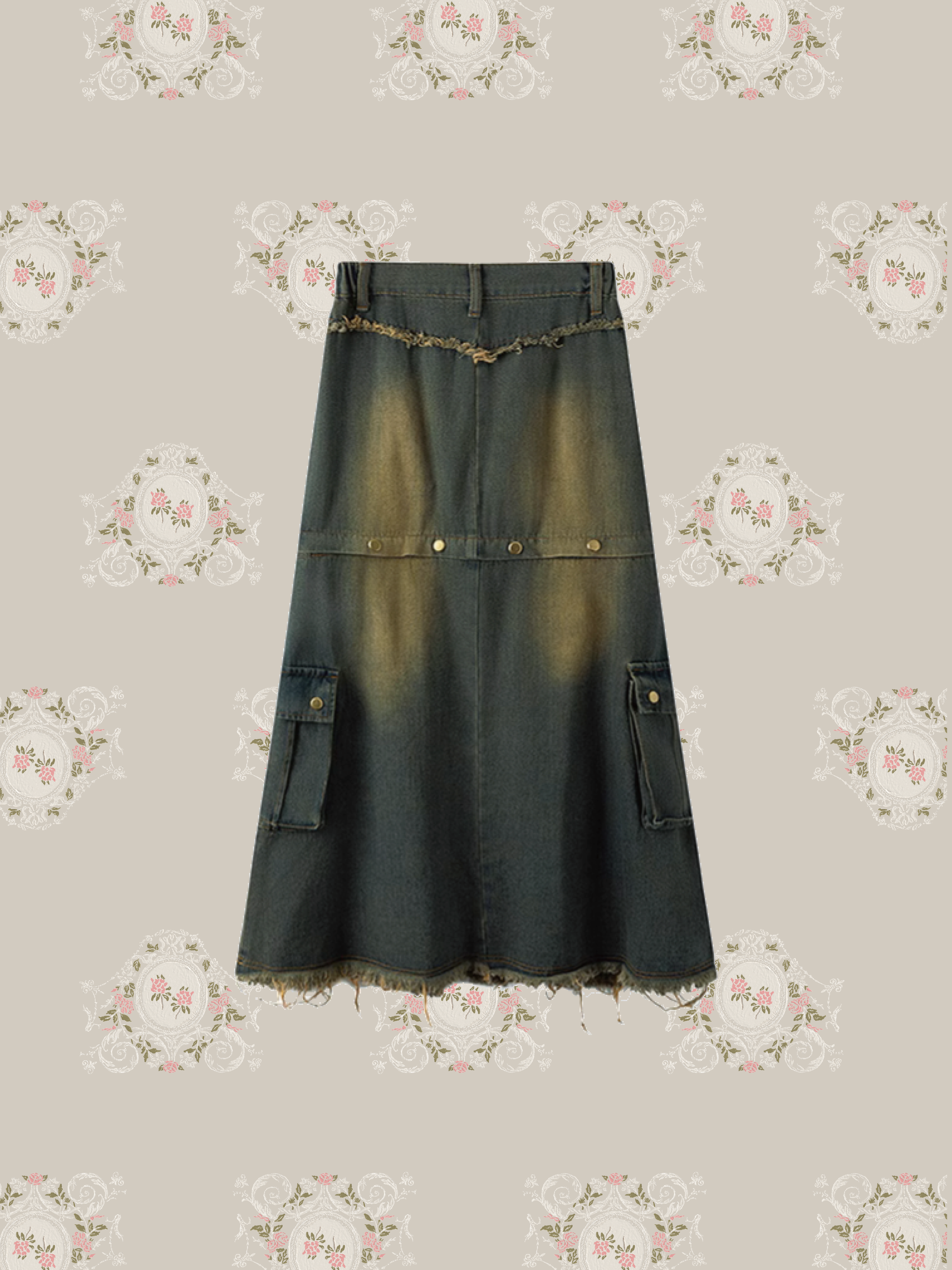 Washed Denim Pocket Skirt ウォッシュドデニムポケットスカート