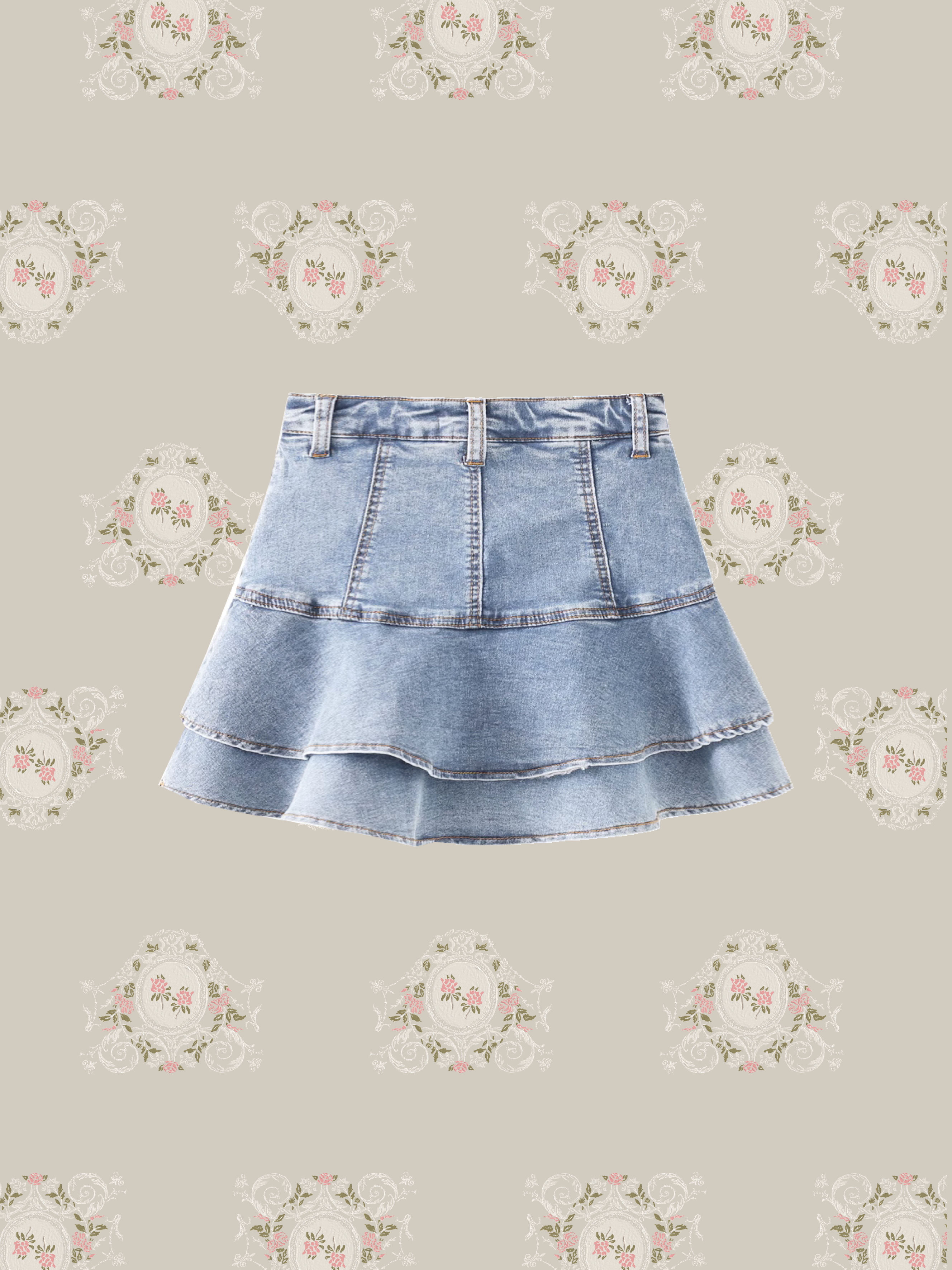 Flare Mini Denim Skirt/フレアミニデニムスカート