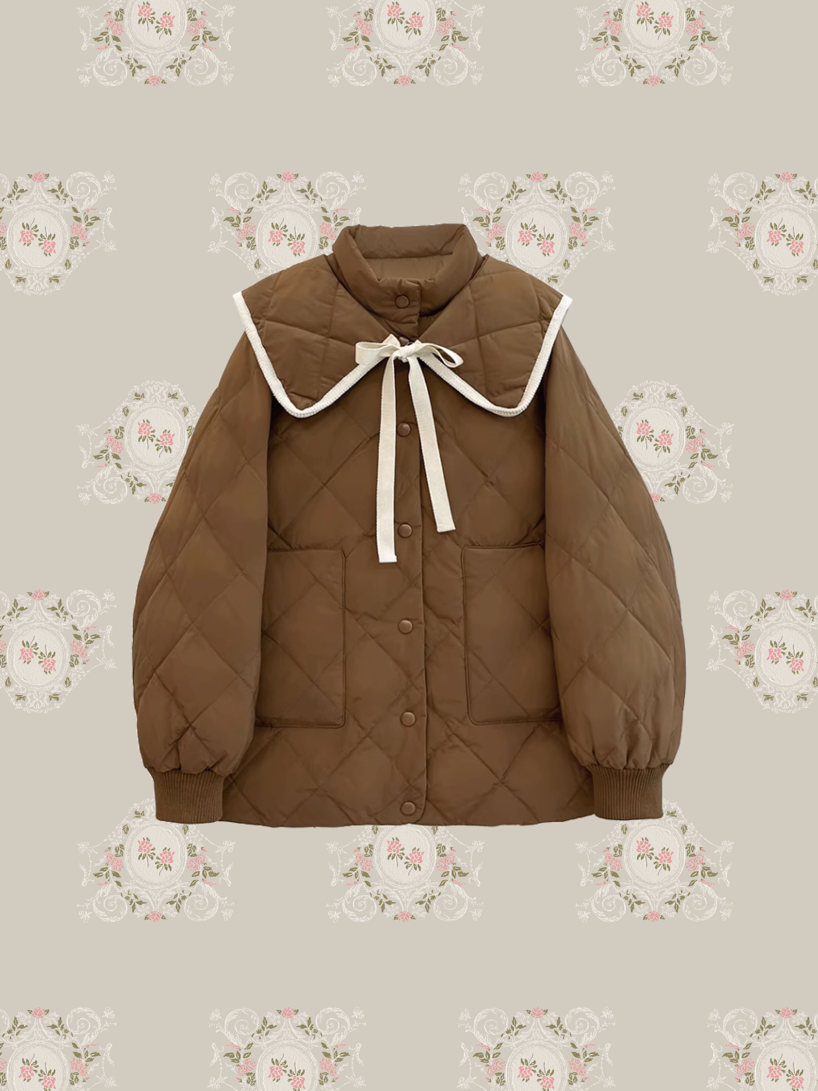 Quilted Lace Ribbon Duck Down Jacket キルティングレースリボンダックダウンジャケット
