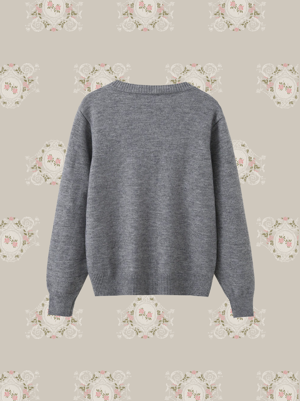 Multi Colored Button Heart Patch Cardigan/マルチカラーハート型ボタンパッチ付きカーディガン