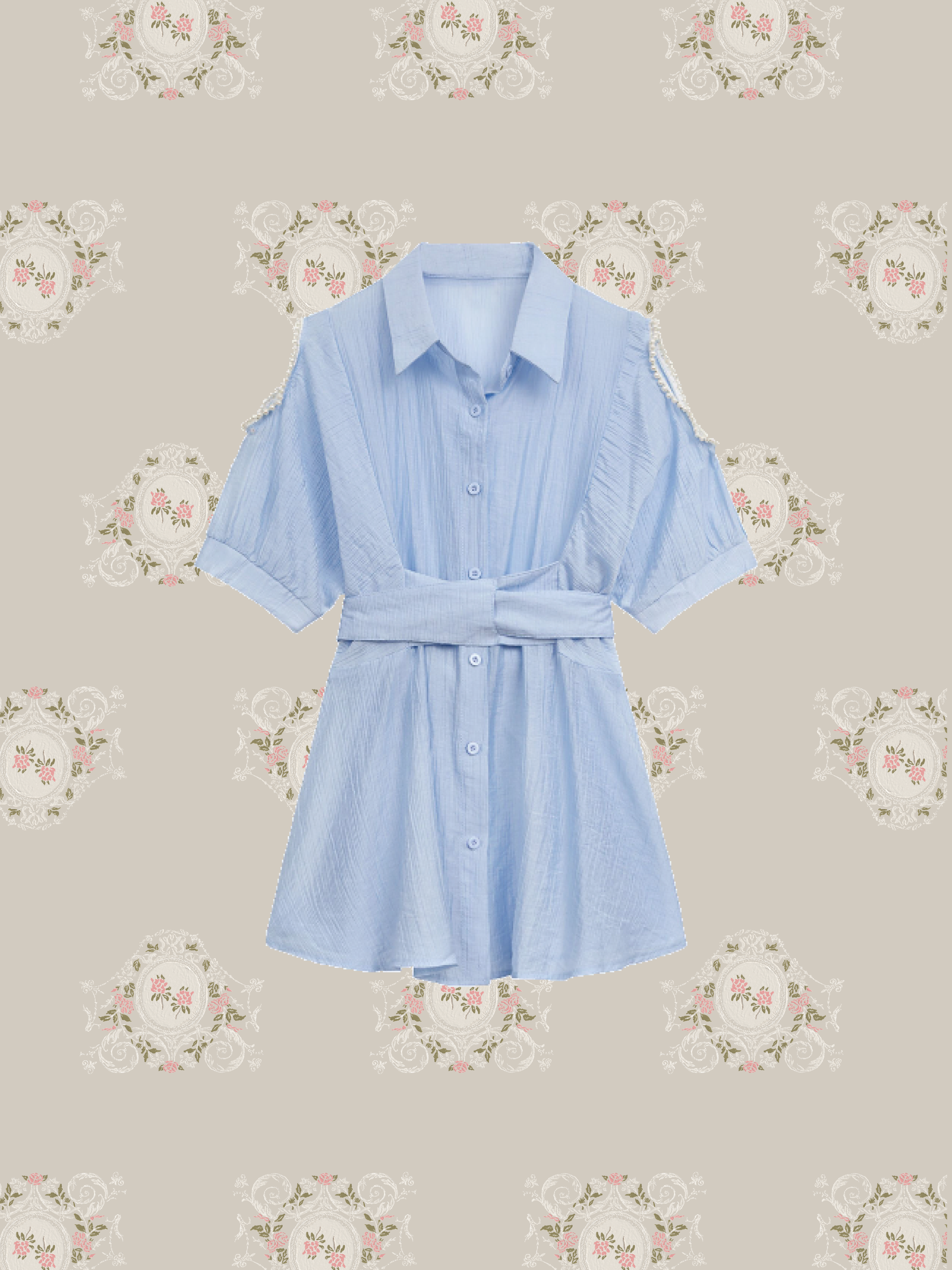 Cut Off Shirt Dress Set-up/カットオフシャツドレスセットアップ