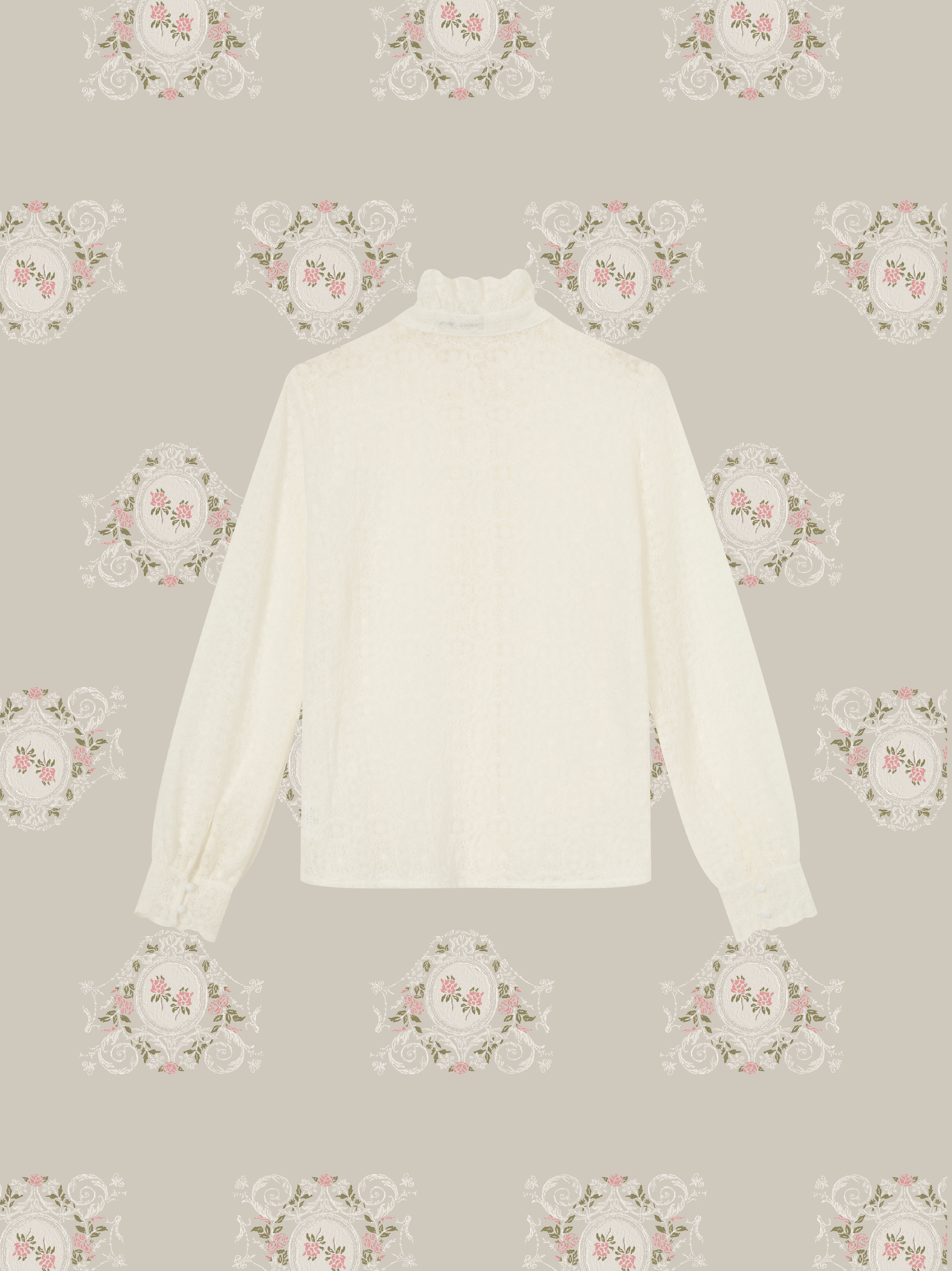 Texture Lace Motif Blouse テクスチャーレースモチーフブラウス