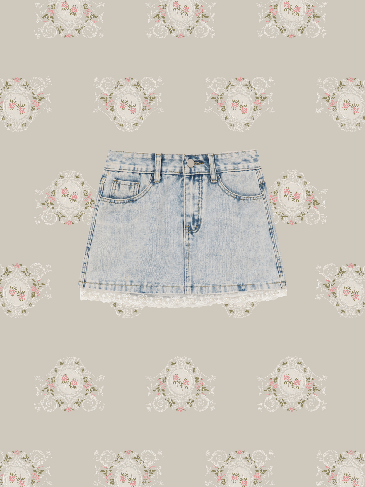 Bow Ruffle Cropped Denim Jacket Set Up/リボンラッフルクロップドデニムジャケットセットアップ