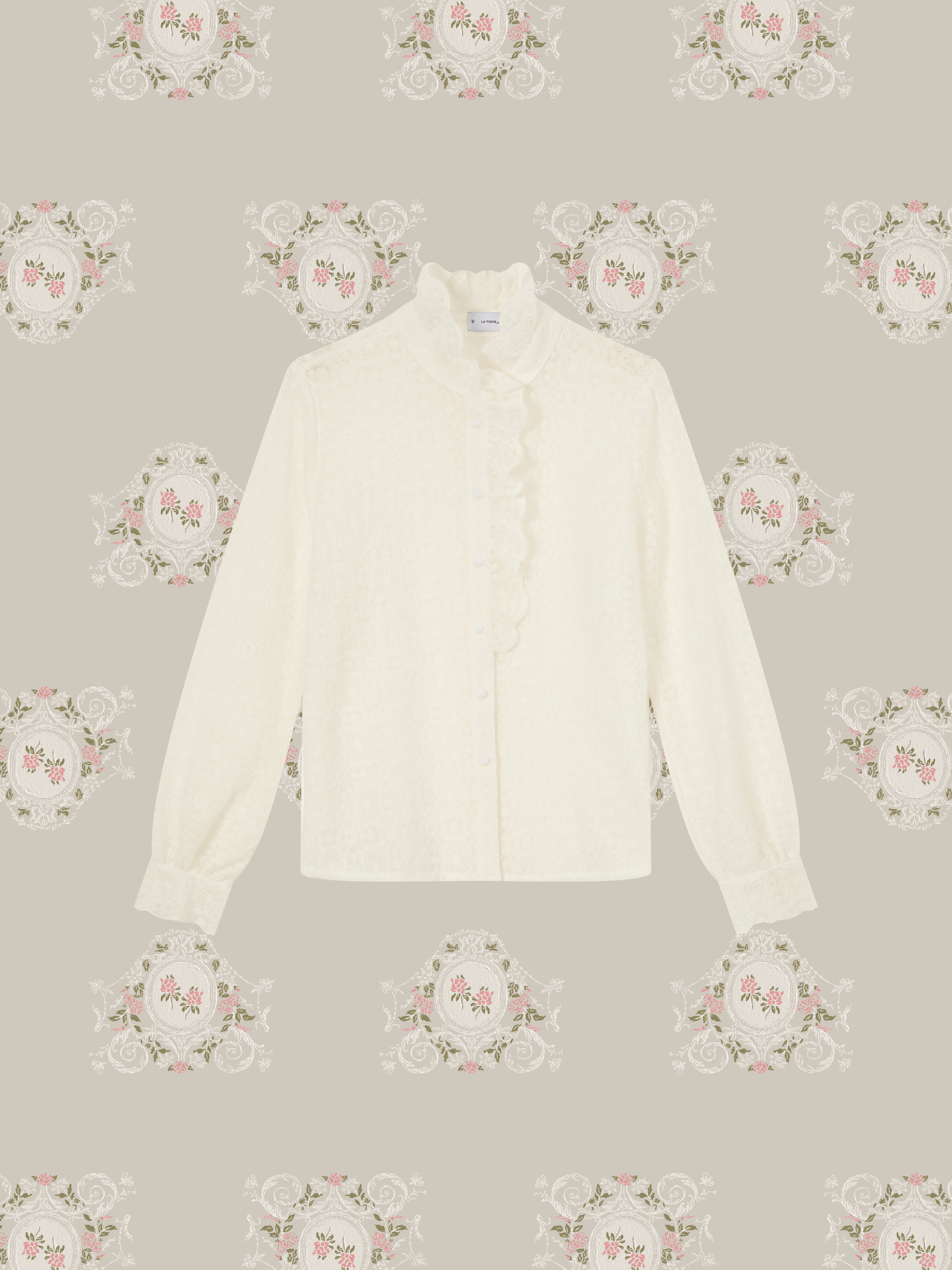 Texture Lace Motif Blouse テクスチャーレースモチーフブラウス