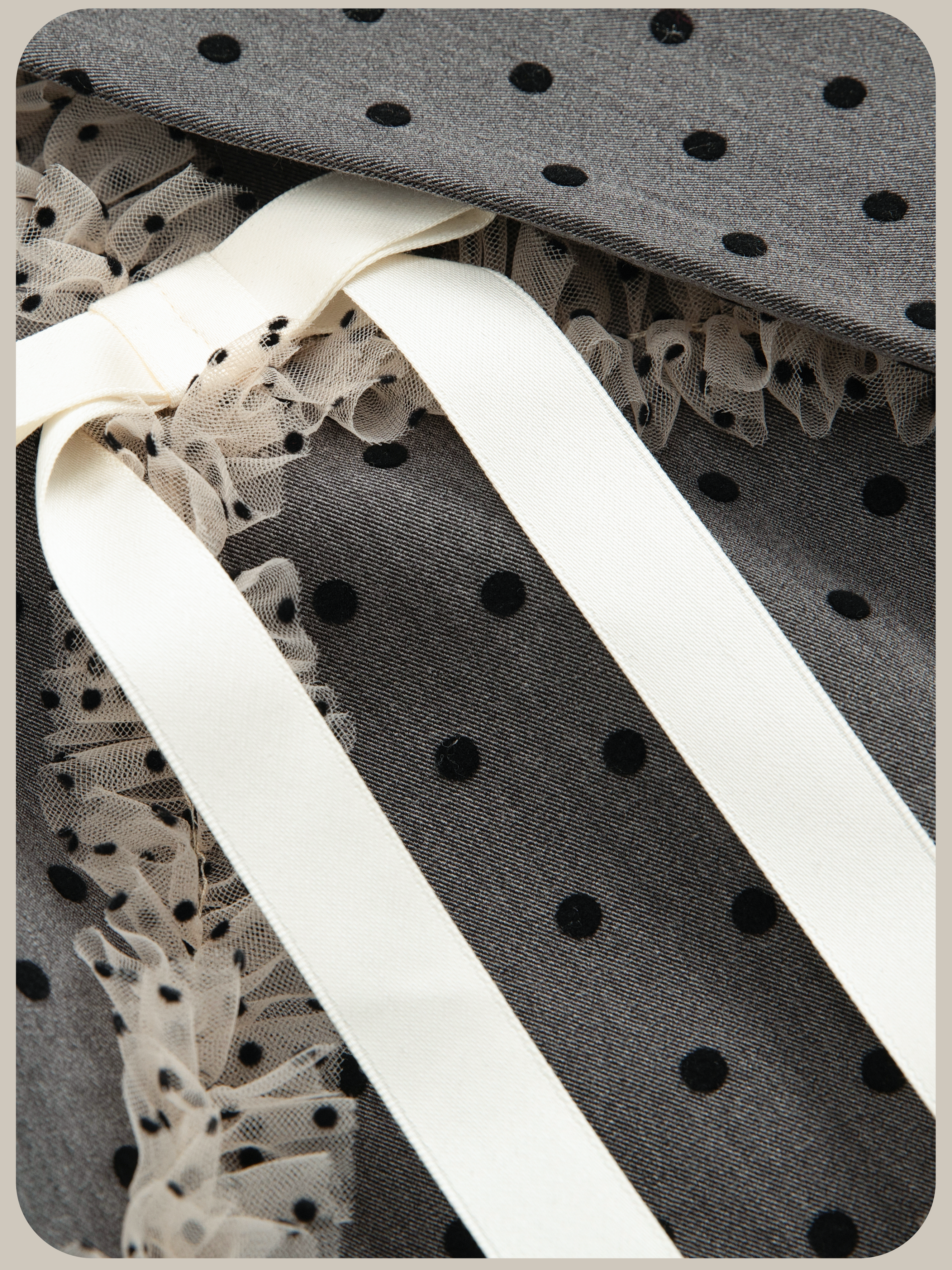 予約商品・Dots Shirring Mesh Deco Short Jacket/ドットシャーリングメッシュショートジャケット