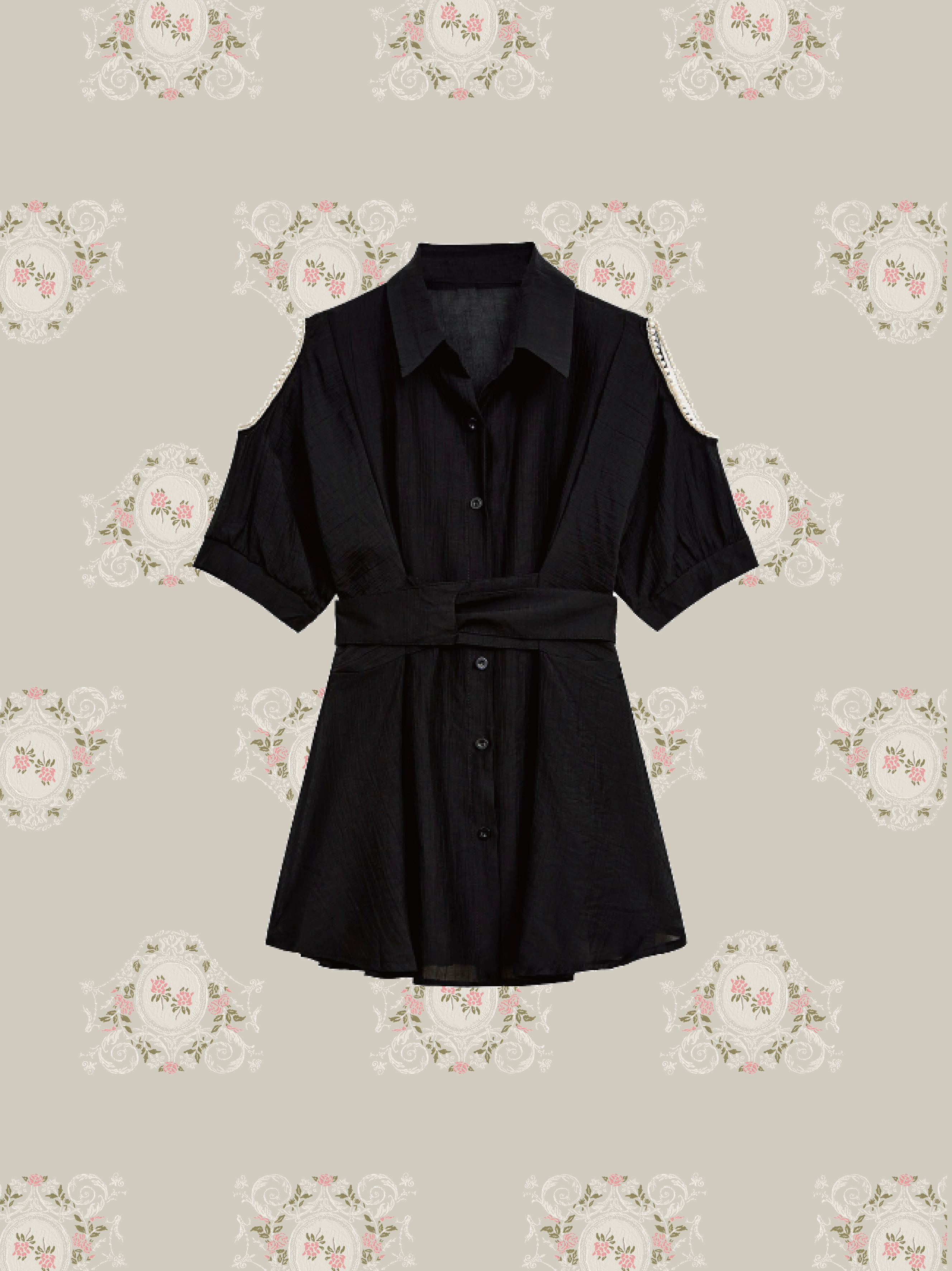 Cut Off Shirt Dress Set-up/カットオフシャツドレスセットアップ