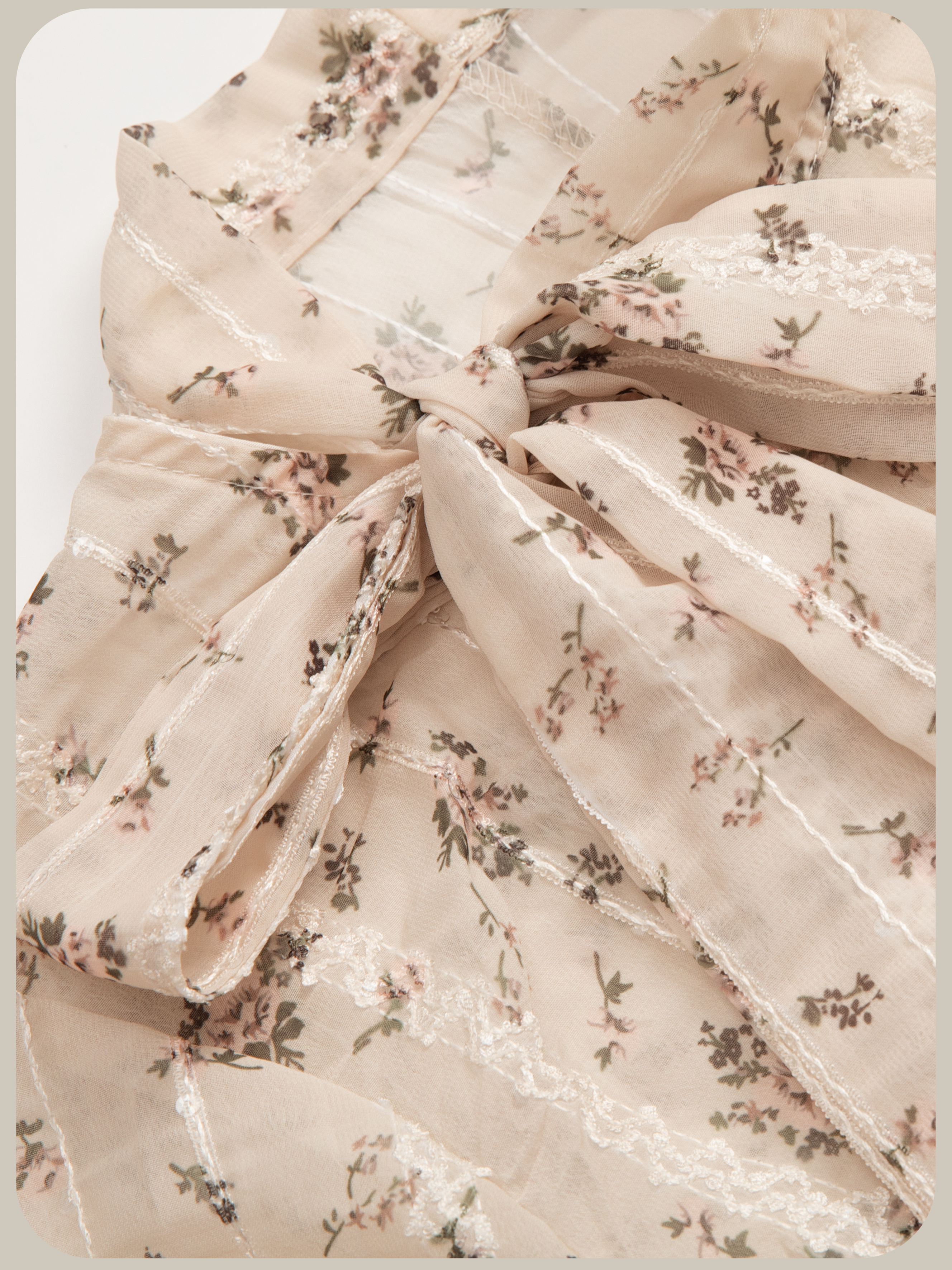 Bow Tie Vintage Floral Blouse Set Up/ボウタイ付きヴィンテージ花柄ブラウスセットアップ
