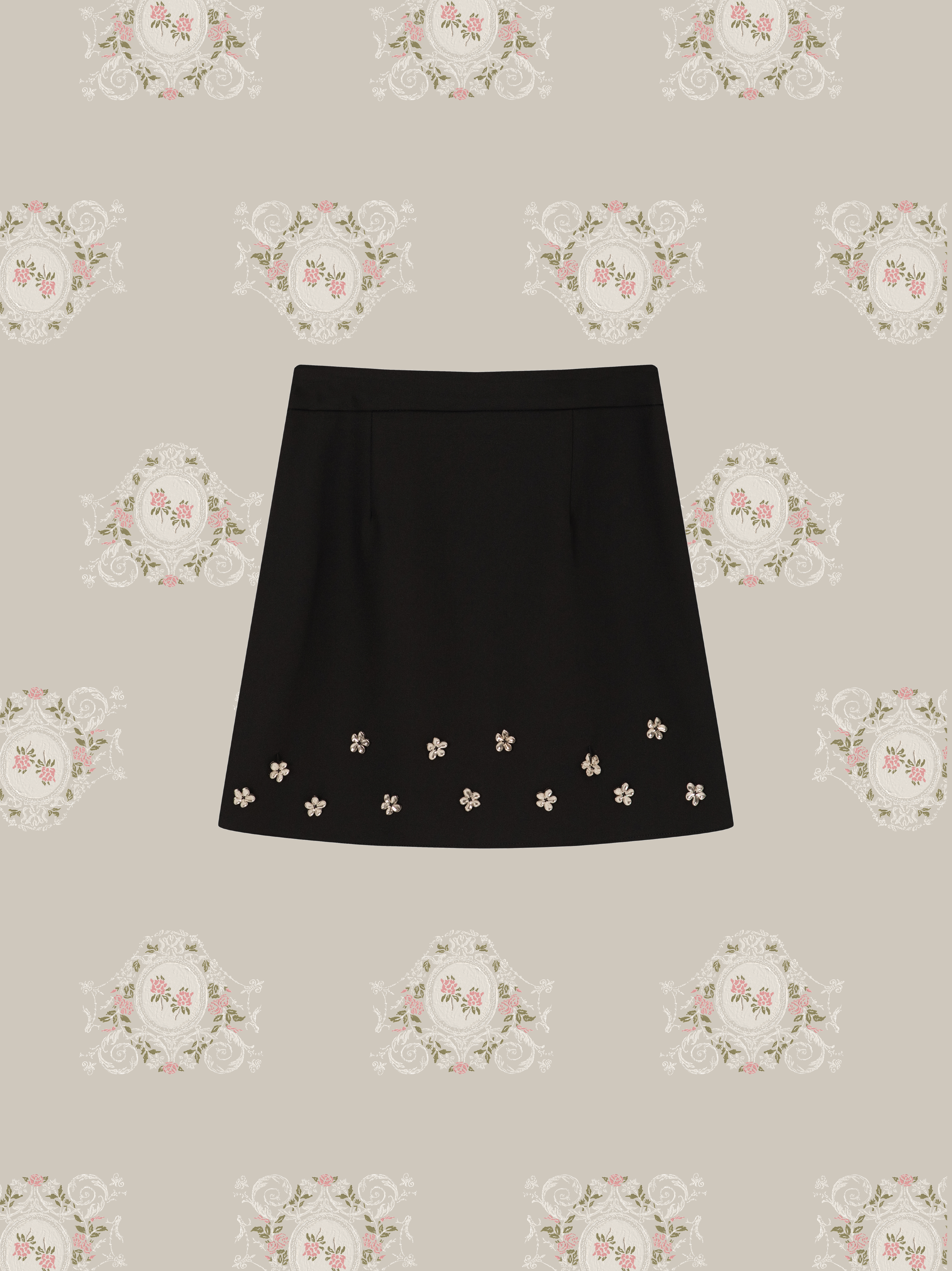 Silver Flower Motif Jacket Set Up/シルバーフラワーモチーフジャケットセットアップ