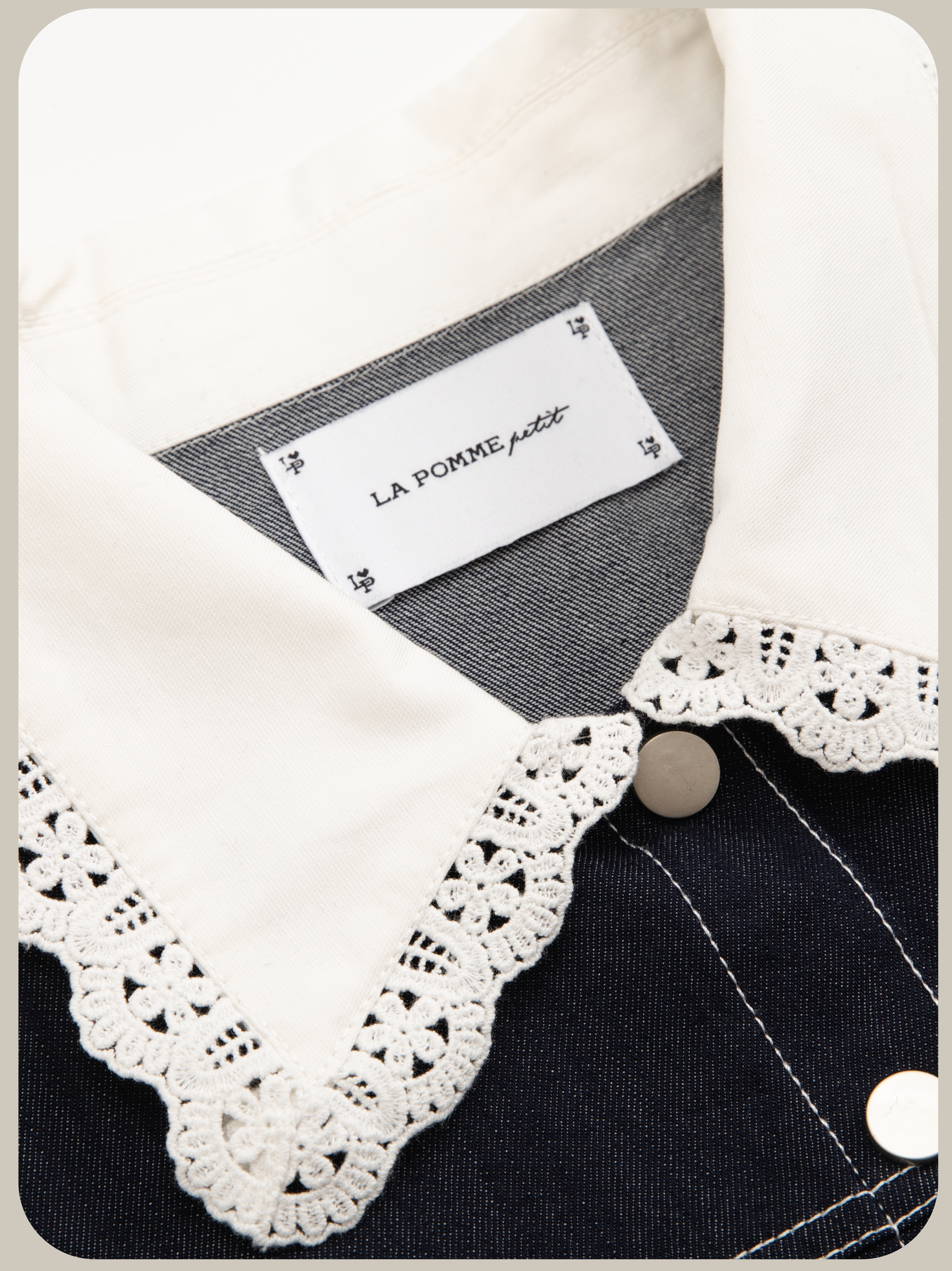 ・予約商品・Sweet Lace Collar Flare Denim Skirt Set Up/スウィートレースカラーフレアデニムスカートセットアップ
